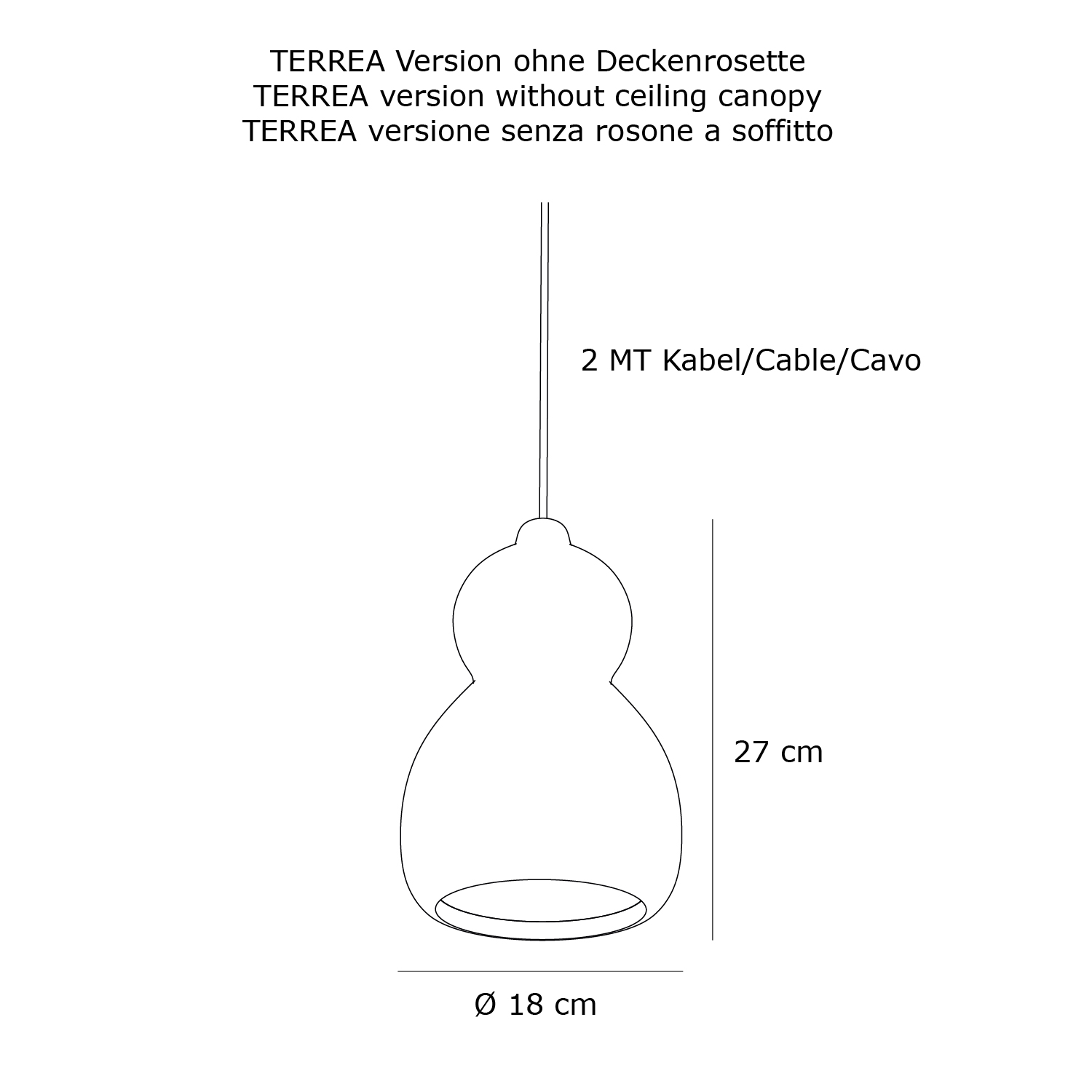 C18 Terrea suspension lamp by Toscot