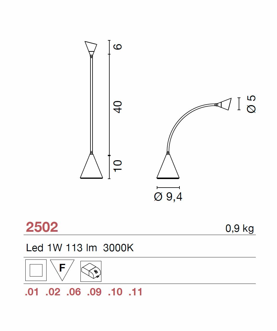2502 Kalla LED Leselampe von Egoluce