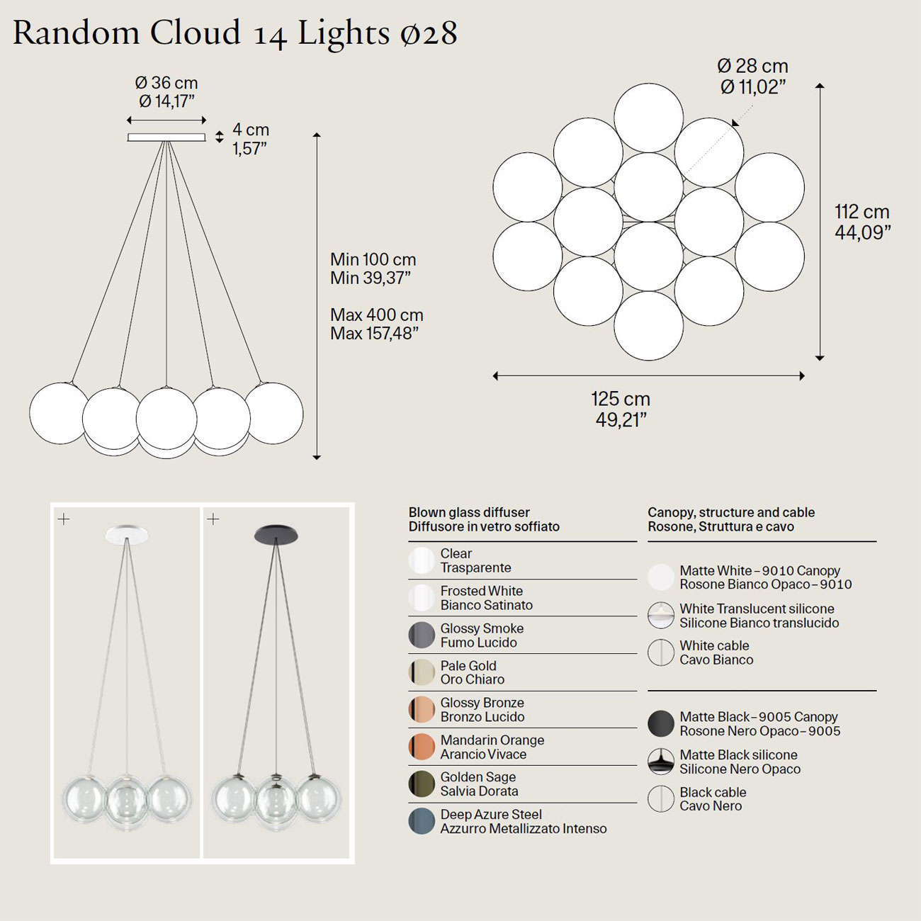 Random Cloud 14 Lights Ø28 von Lodes