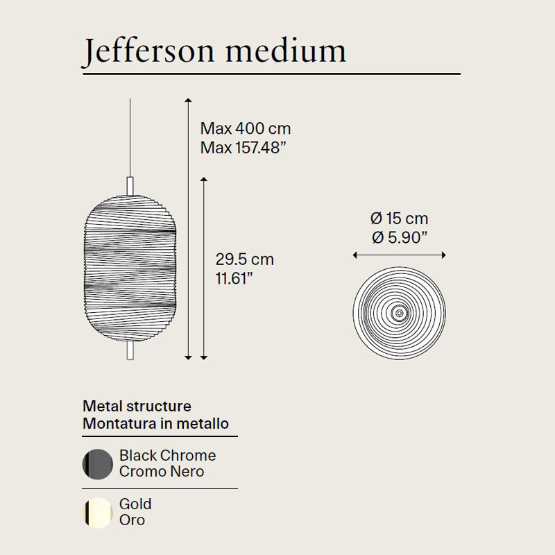 Jefferson Medium Hängelampe aus Glas von Lodes