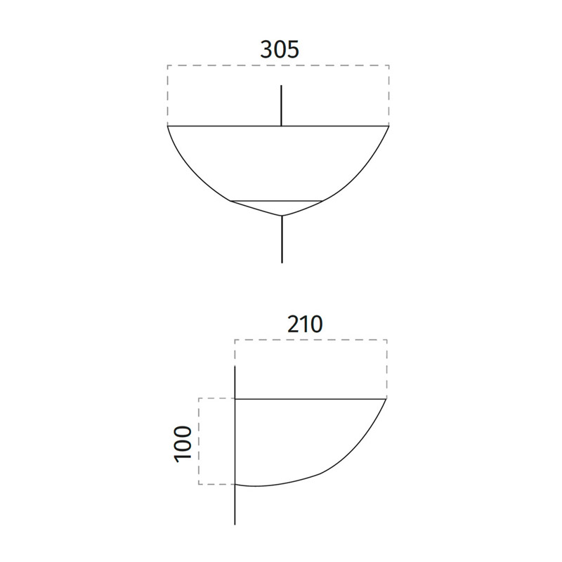 Lampada a led, per specchio, in alluminio nero, IP44 - 4,5 W, 220 lumen,  305 mm