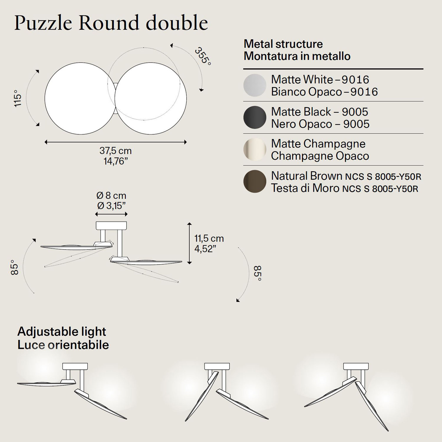 Puzzle Double Round LED Leuchte von Lodes