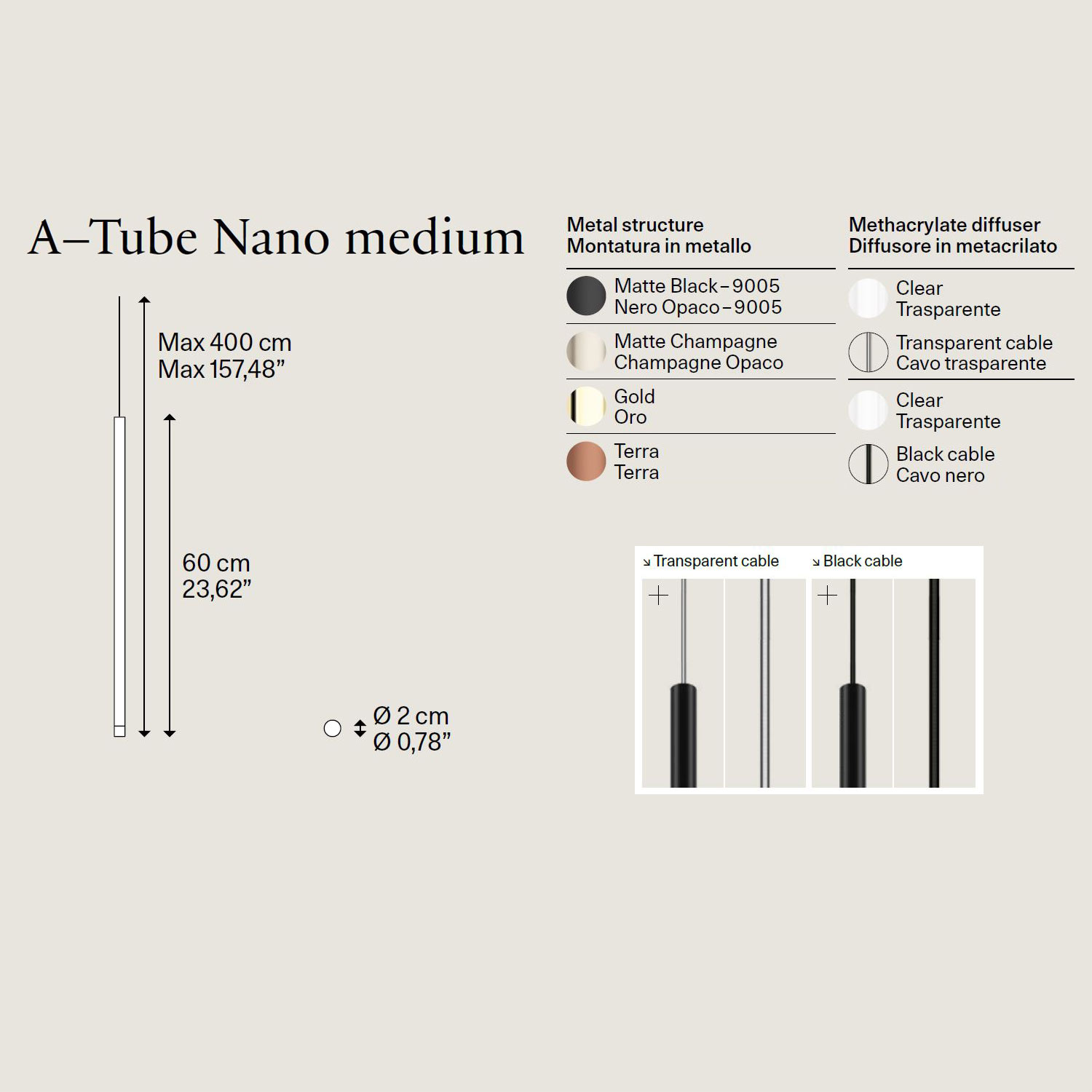 A-Tube Nano Medium Pendellampe von Lodes