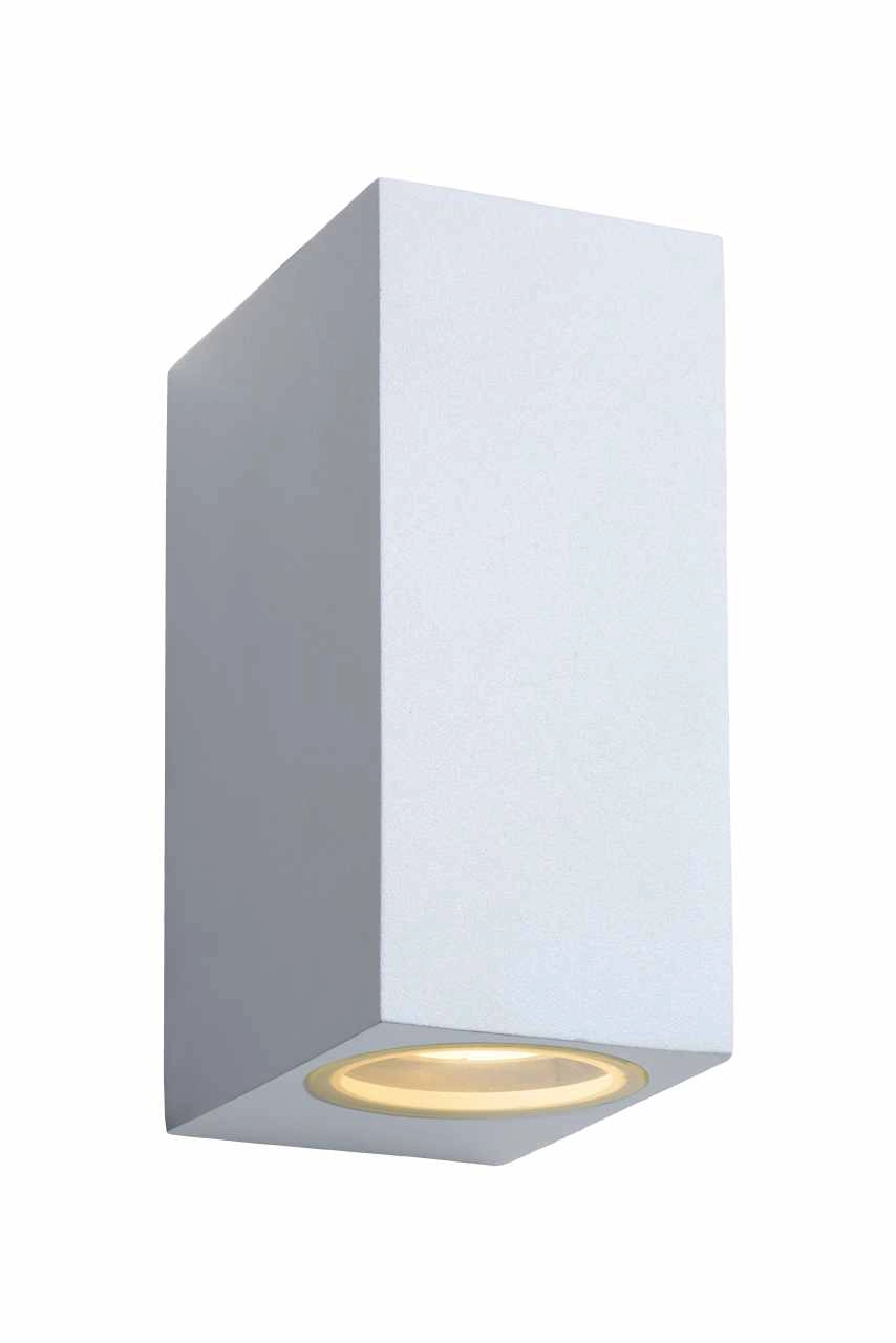 LU 22860/10/31 Lucide ZORA-LED - Wall spotlight Outdoor - LED Dim. - GU10 - 2x5W 3000K - IP44 - White