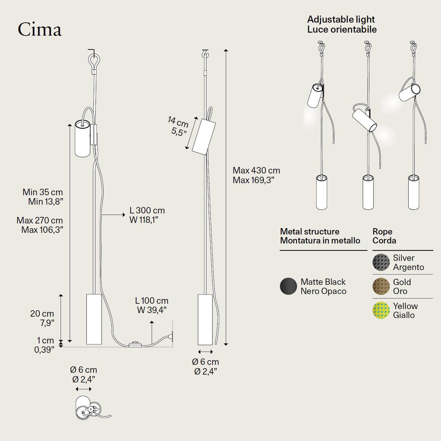 Cima pendant-/floor lamp by Lodes