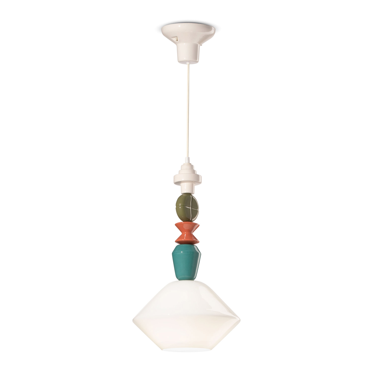 Lariat C2710 Glas und Keramik Lampe von Ferroluce