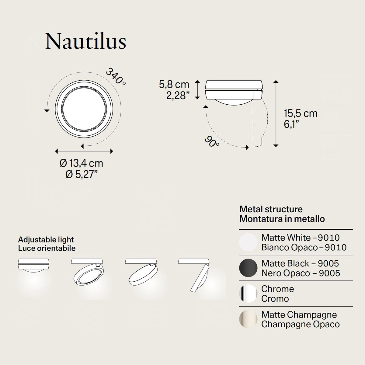 Nautilus plafoniera LED di Lodes