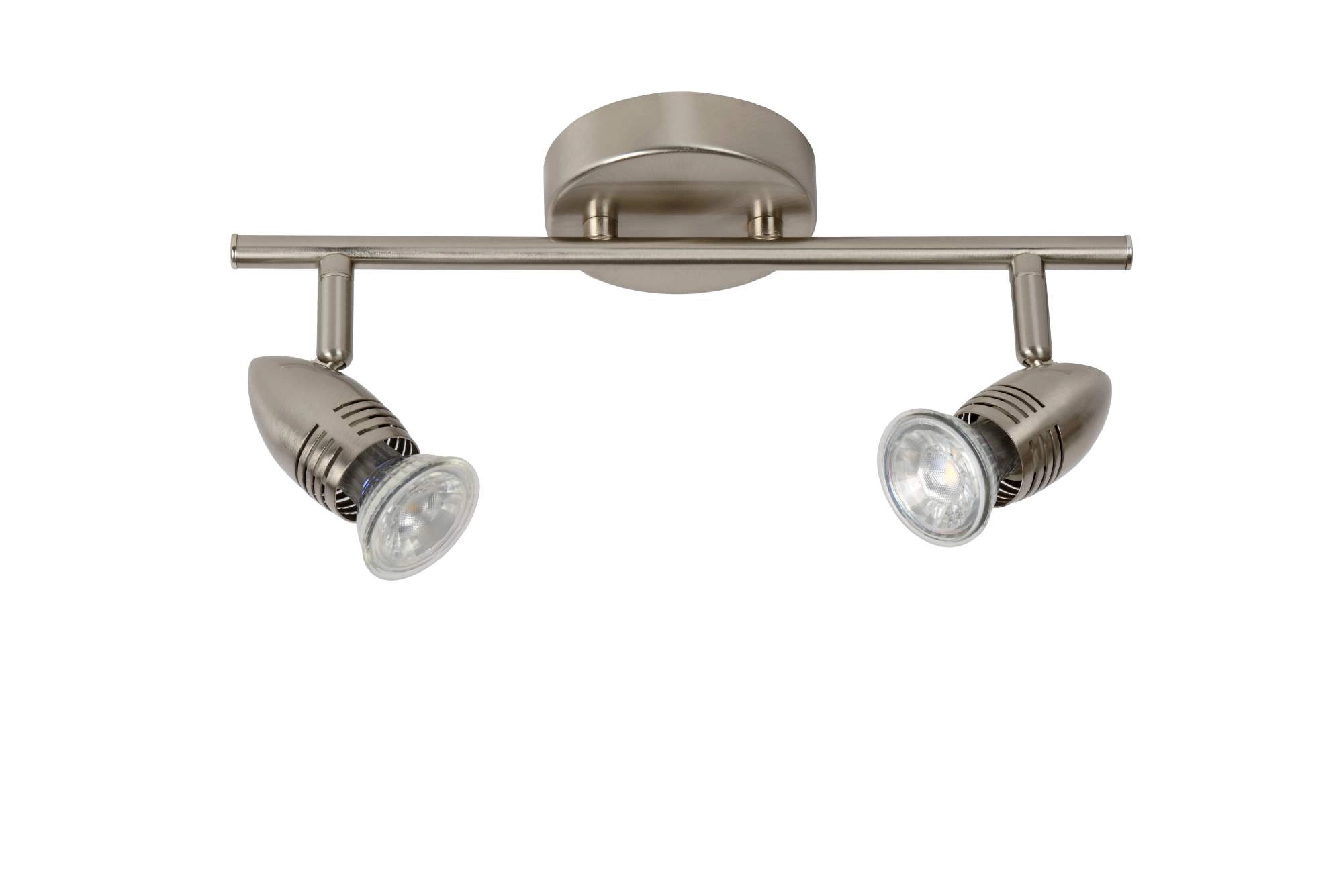 LU 13955/10/12 Lucide CARO-LED - Ceiling spotlight - LED - GU10 - 2x5W 2700K - Satin Chrome