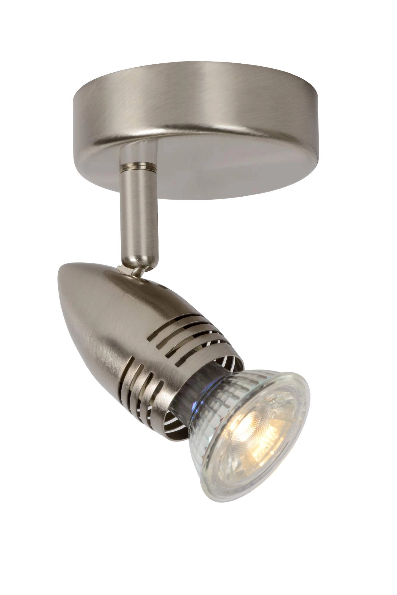 LU 13955/05/12 Lucide CARO-LED - Ceiling spotlight - Ø 9 cm - LED - GU10 - 1x5W 2700K - Satin Chrome