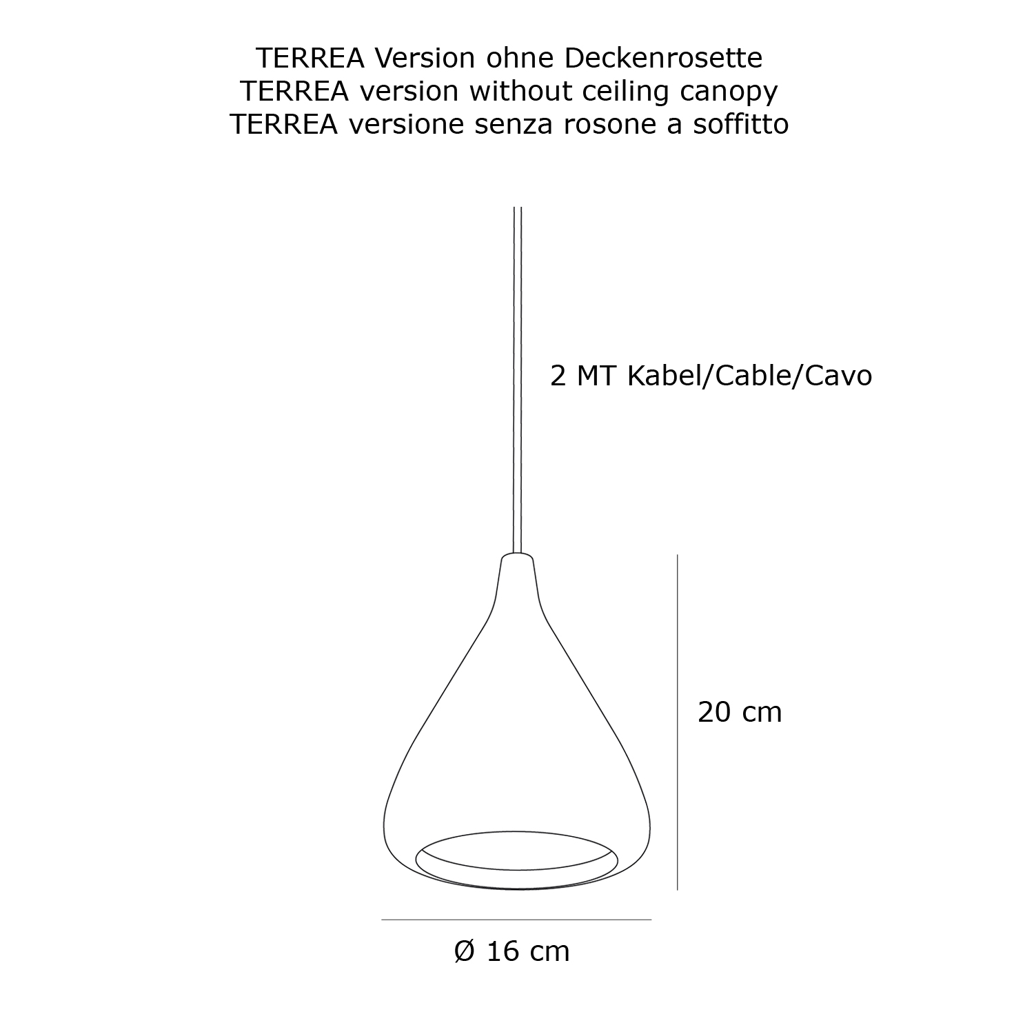 K16 Terrea suspension lamp by Toscot