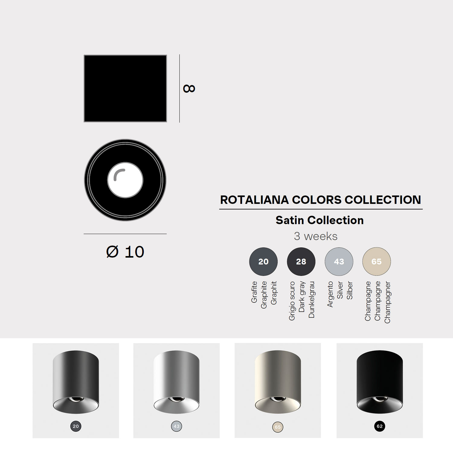 EYE H3 ceiling spot by Rotaliana