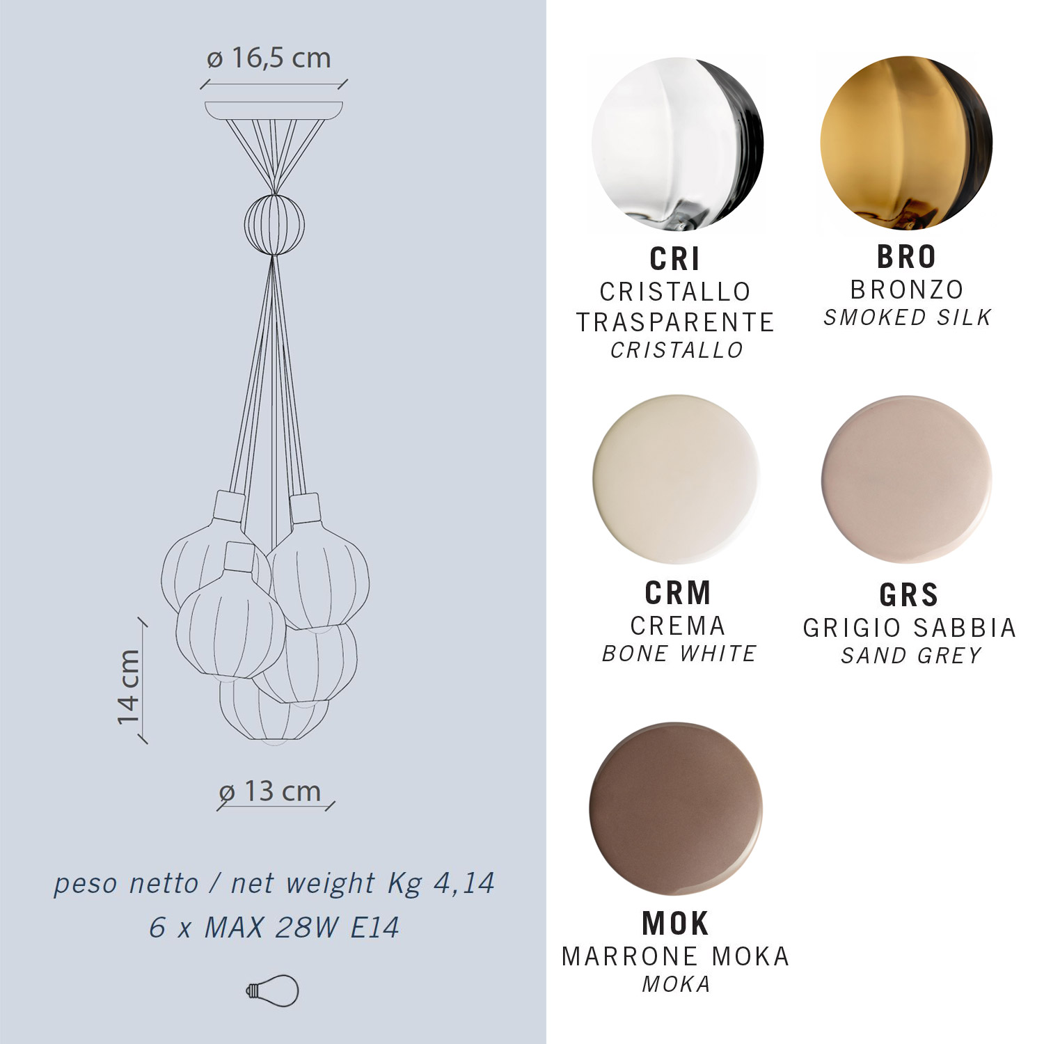 Afoxe C2656 lampada in ceramica di Ferroluce