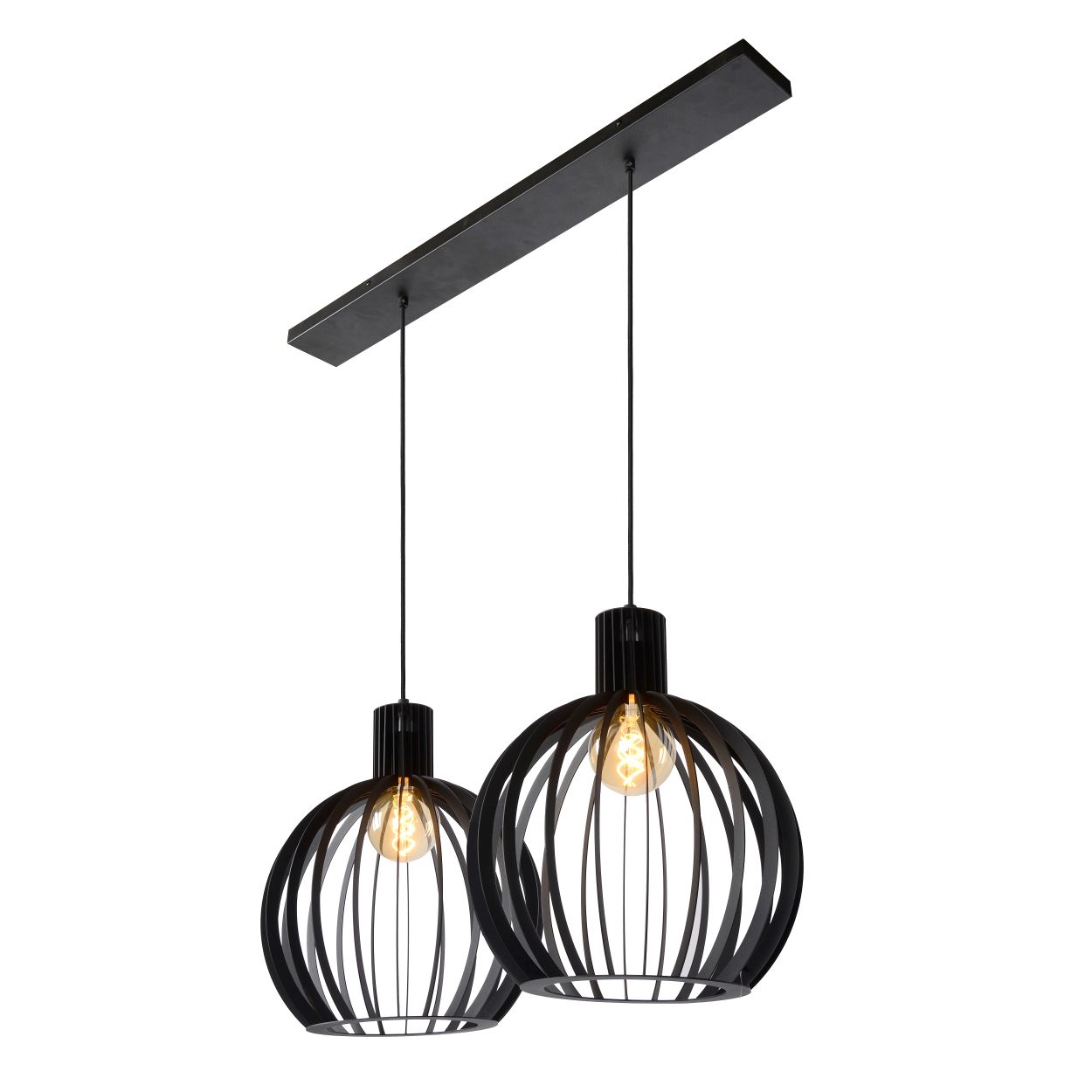 LU 73400/02/30 Lucide MIKAELA - Pendant light - 2xE27 - Black