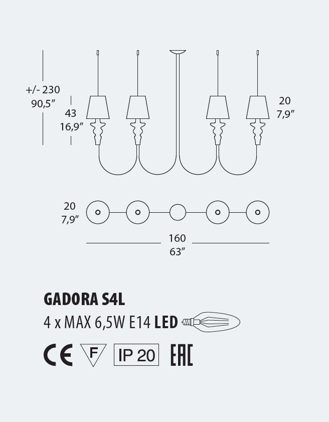 GADORA S4L Hängeleuchte von Evi Style