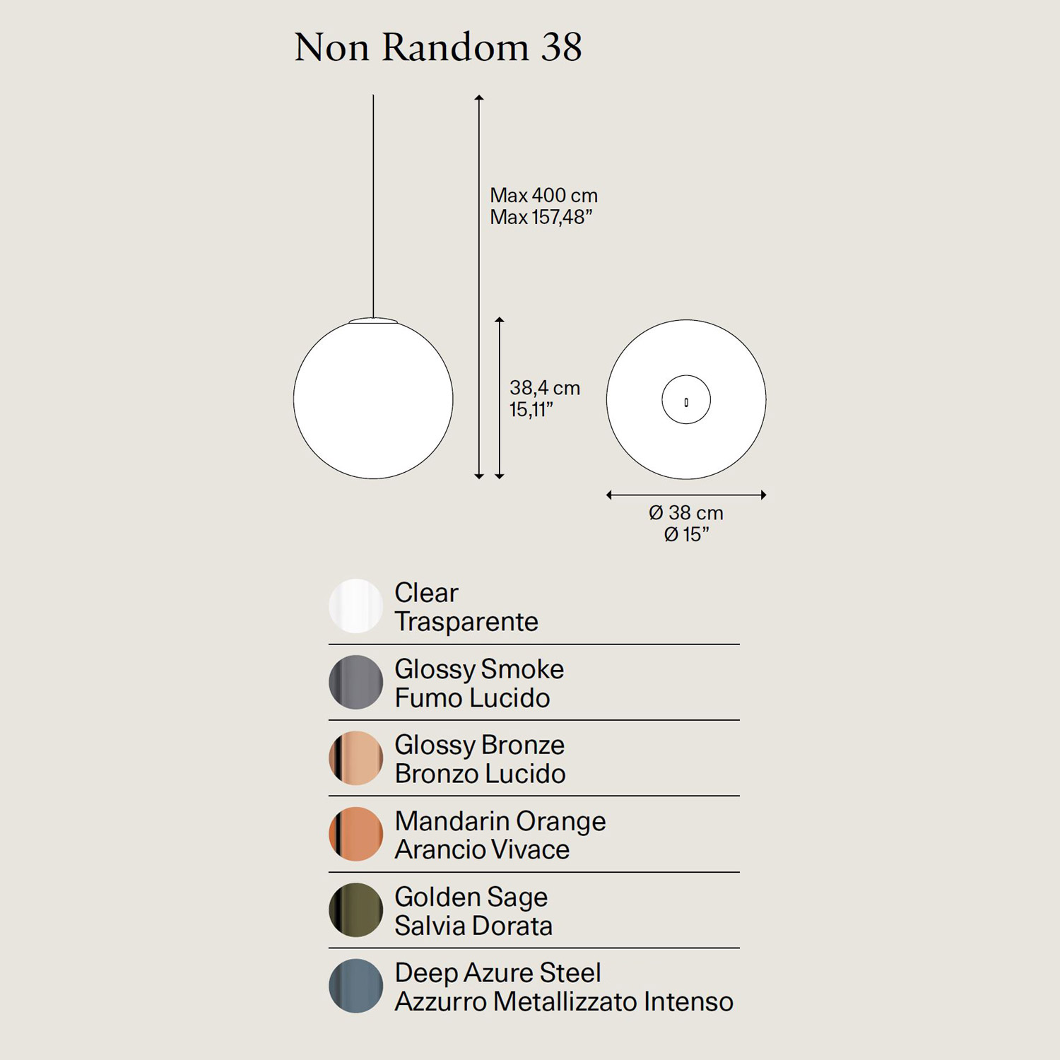 Non Random 38 glass light by Lodes