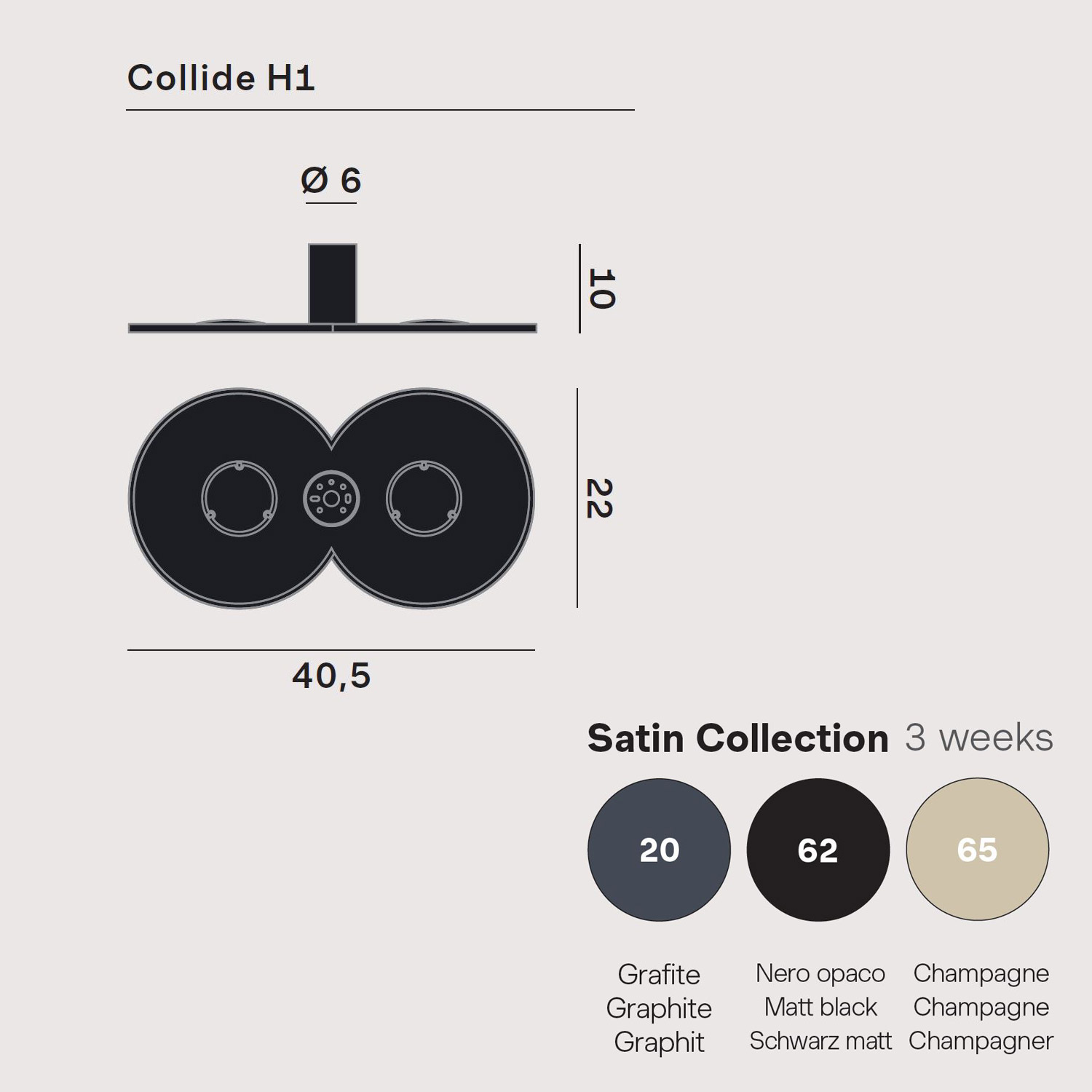 Collide H1 LED Wand/Deckenleuchte von Rotaliana