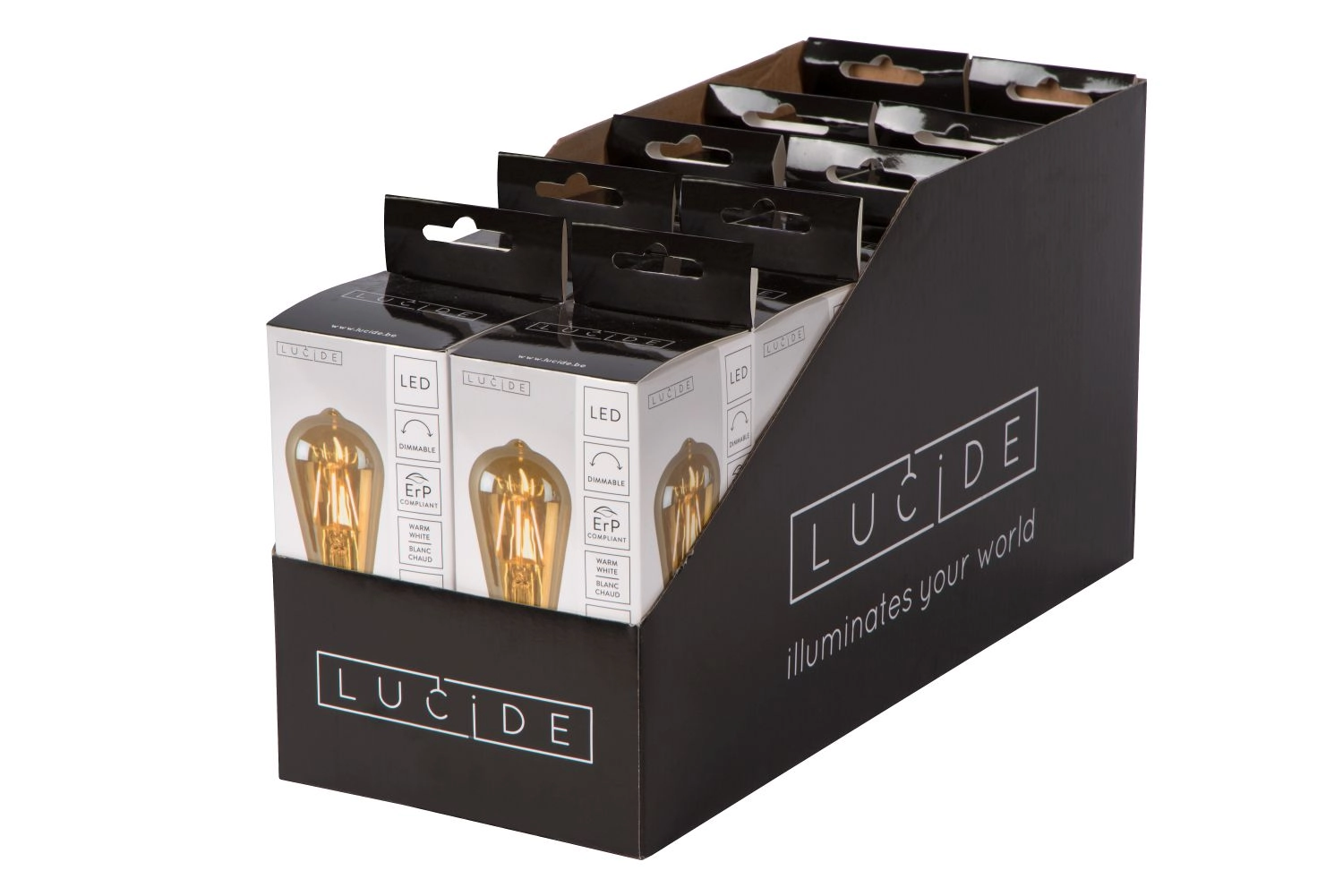 LU 49068/05/62 Lucide ST64 - Filament bulb - Ø 6,4 cm - LED Dim. - E27 - 1x5W 2700K - Amber