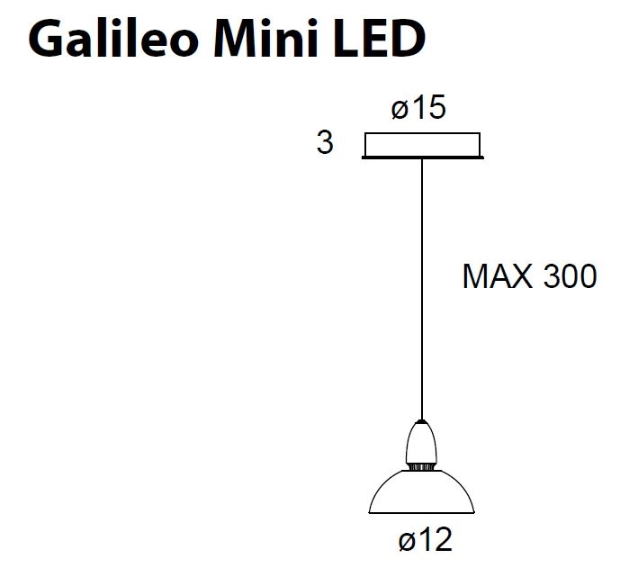 Suspension lamp Galileo Mini LED, Lumina