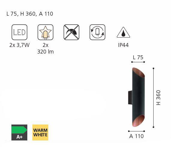 Agolada LED Outdoor Wandleuchte von Eglo