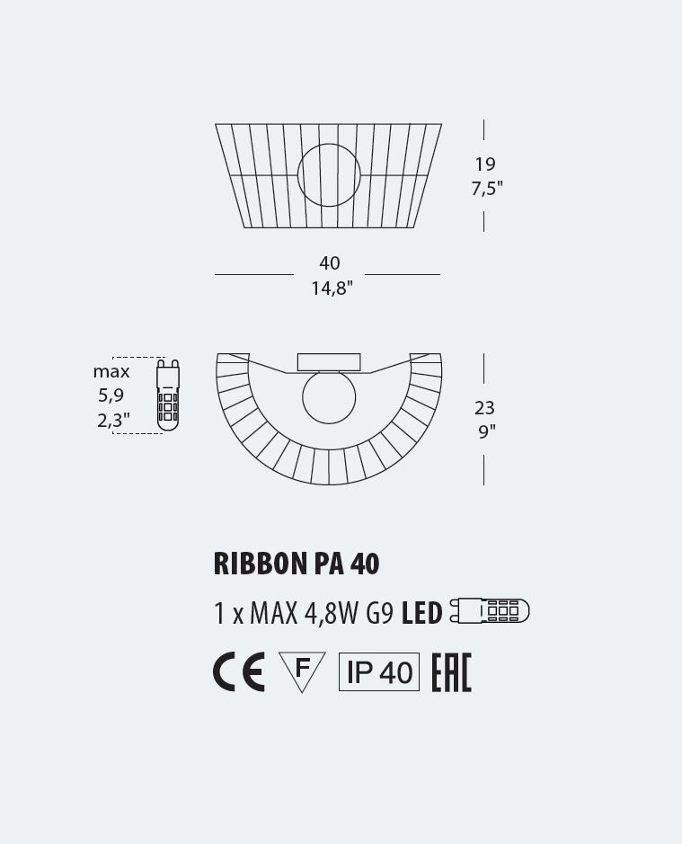 Ribbon Wandlampe von Morosini