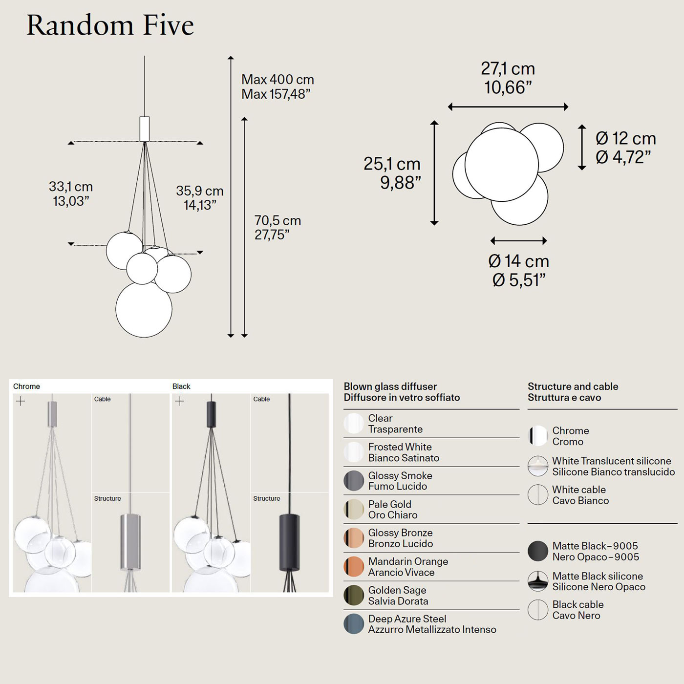 Random Five Hängelampe von Lodes