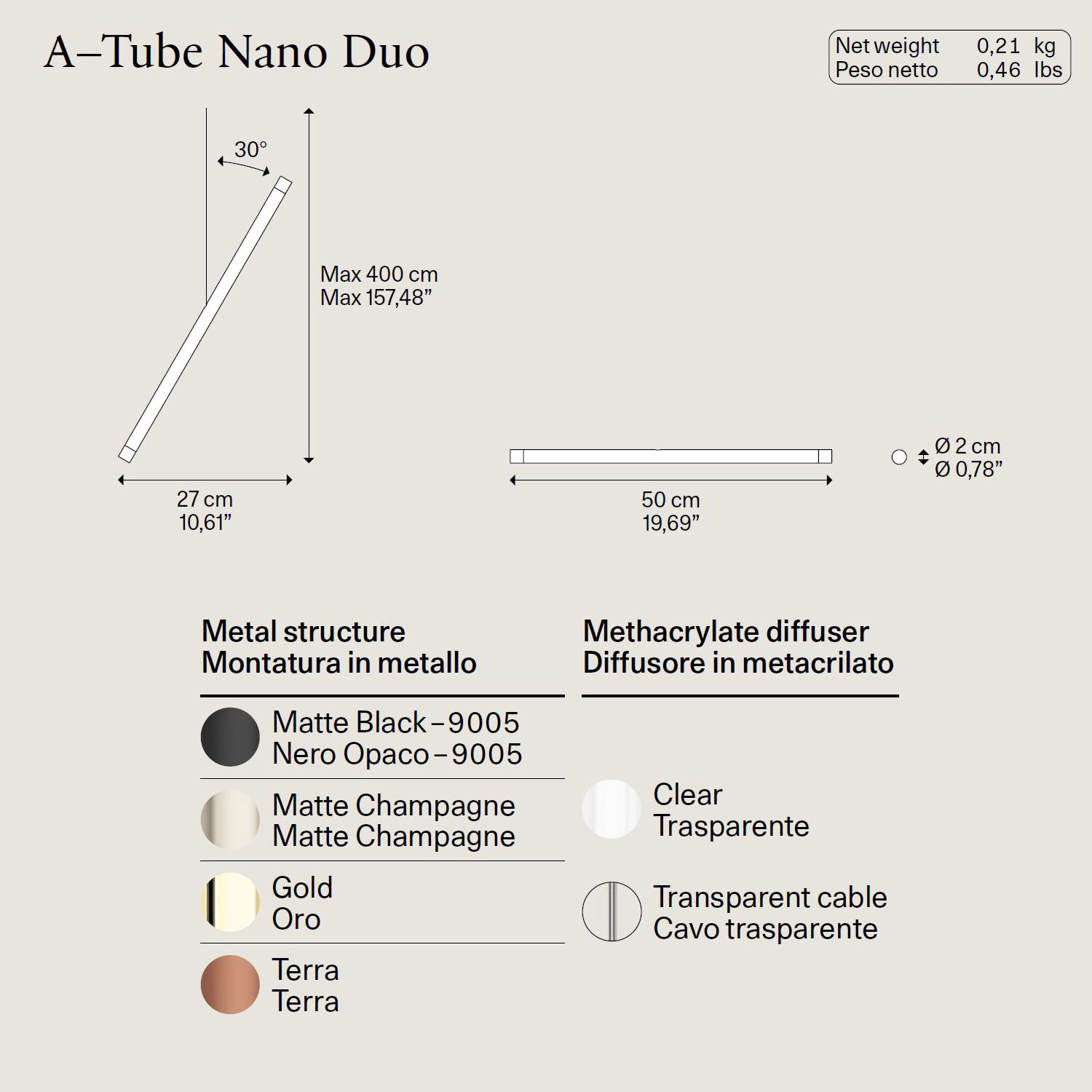 A-Tube Nano Duo LED Hängelampe von Lodes