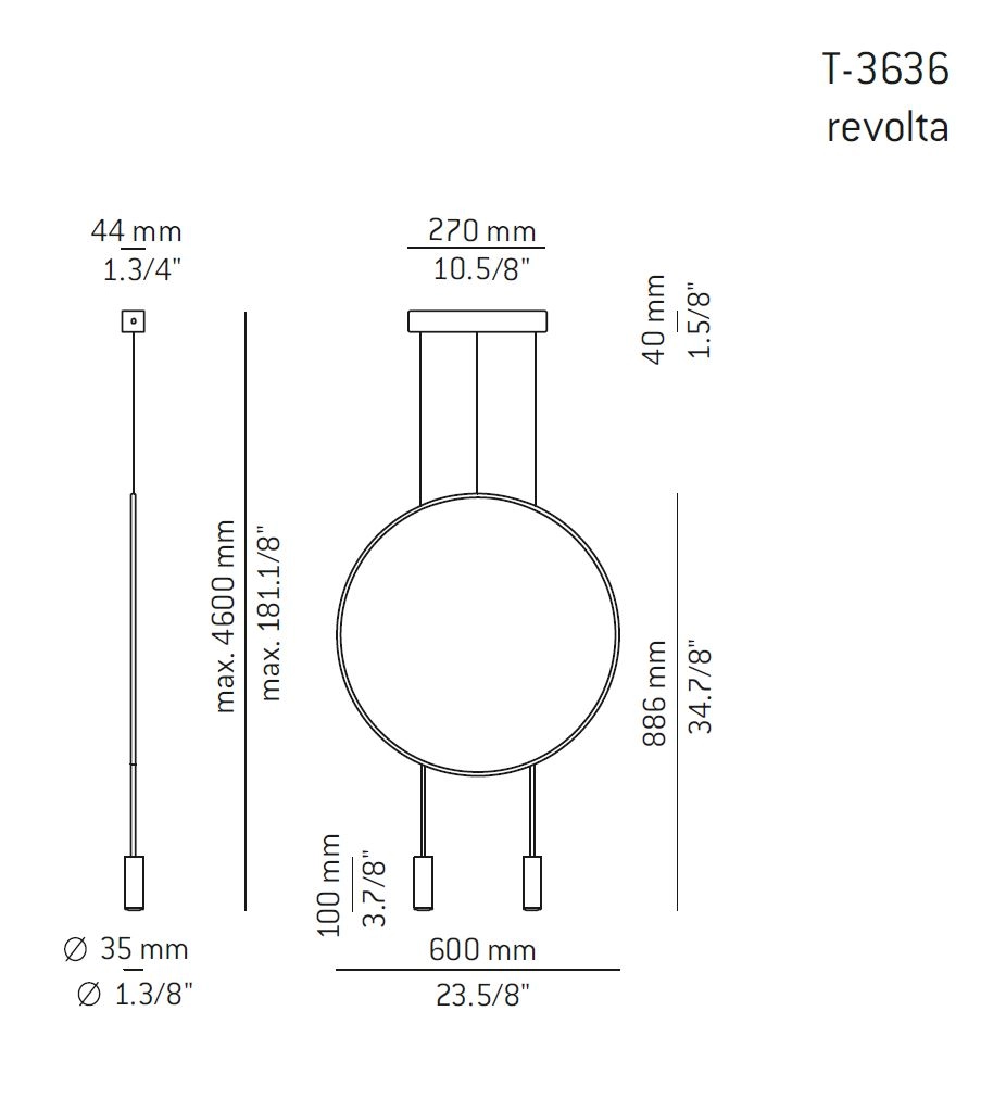T-3636 Revolta LED Hängeleuchte von Estiluz