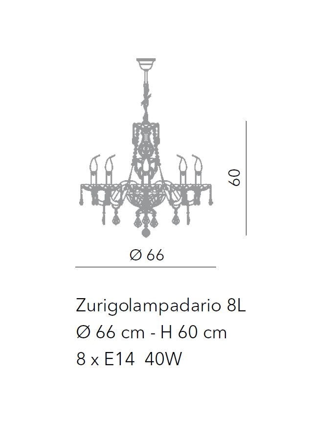 Kristallluster Zurigo 8L von Venice Lighting Design