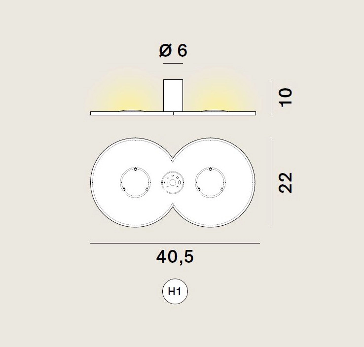Collide H1 LED Wand/Deckenleuchte von Rotaliana