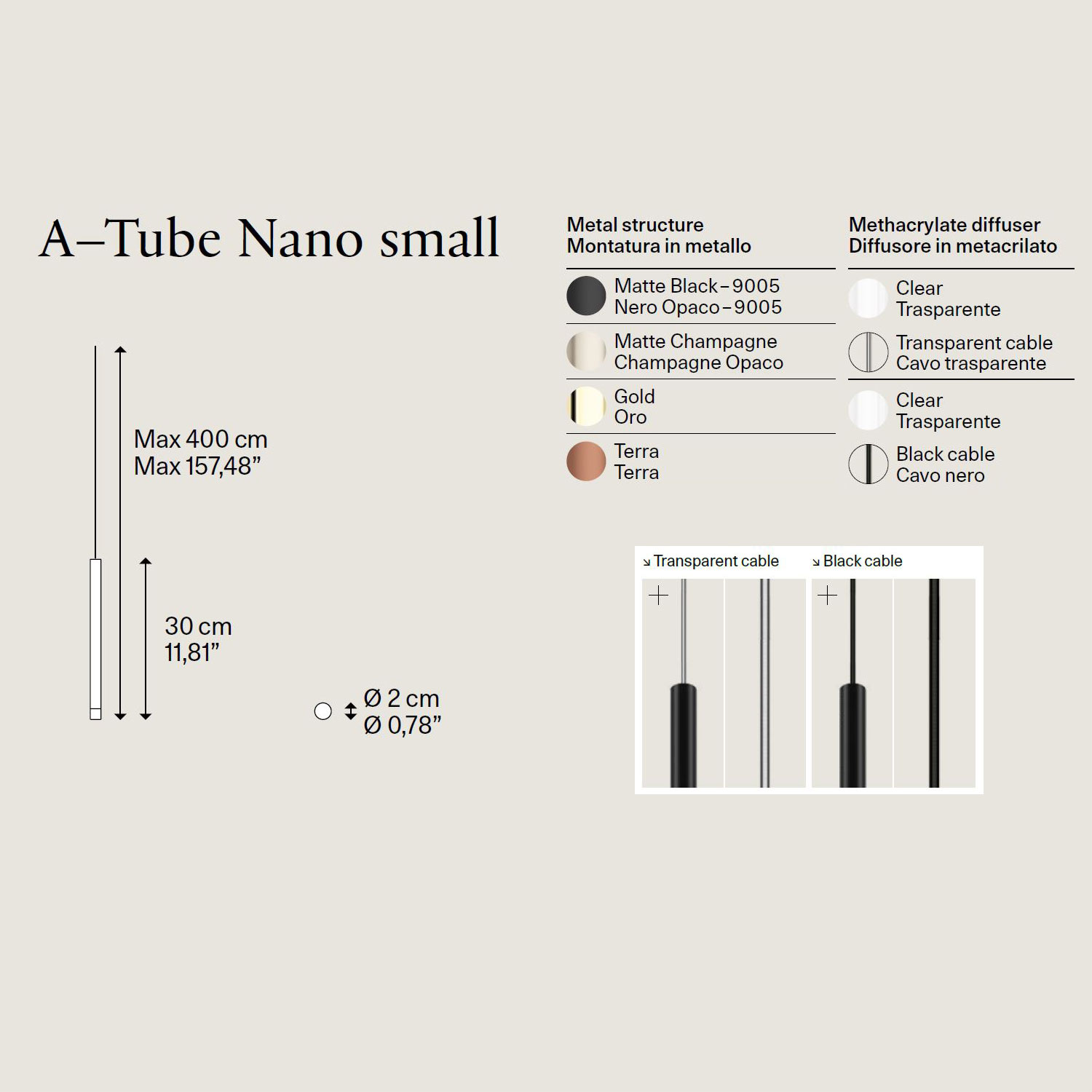 A-Tube Nano Small Hängelampe von Lodes