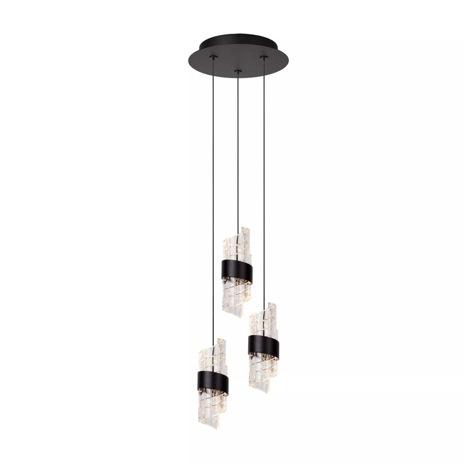LU 13496/21/30 Lucide KLIGANDE - Pendant light - Ø 25 cm - LED Dim. - 3x8W 2700K - Black