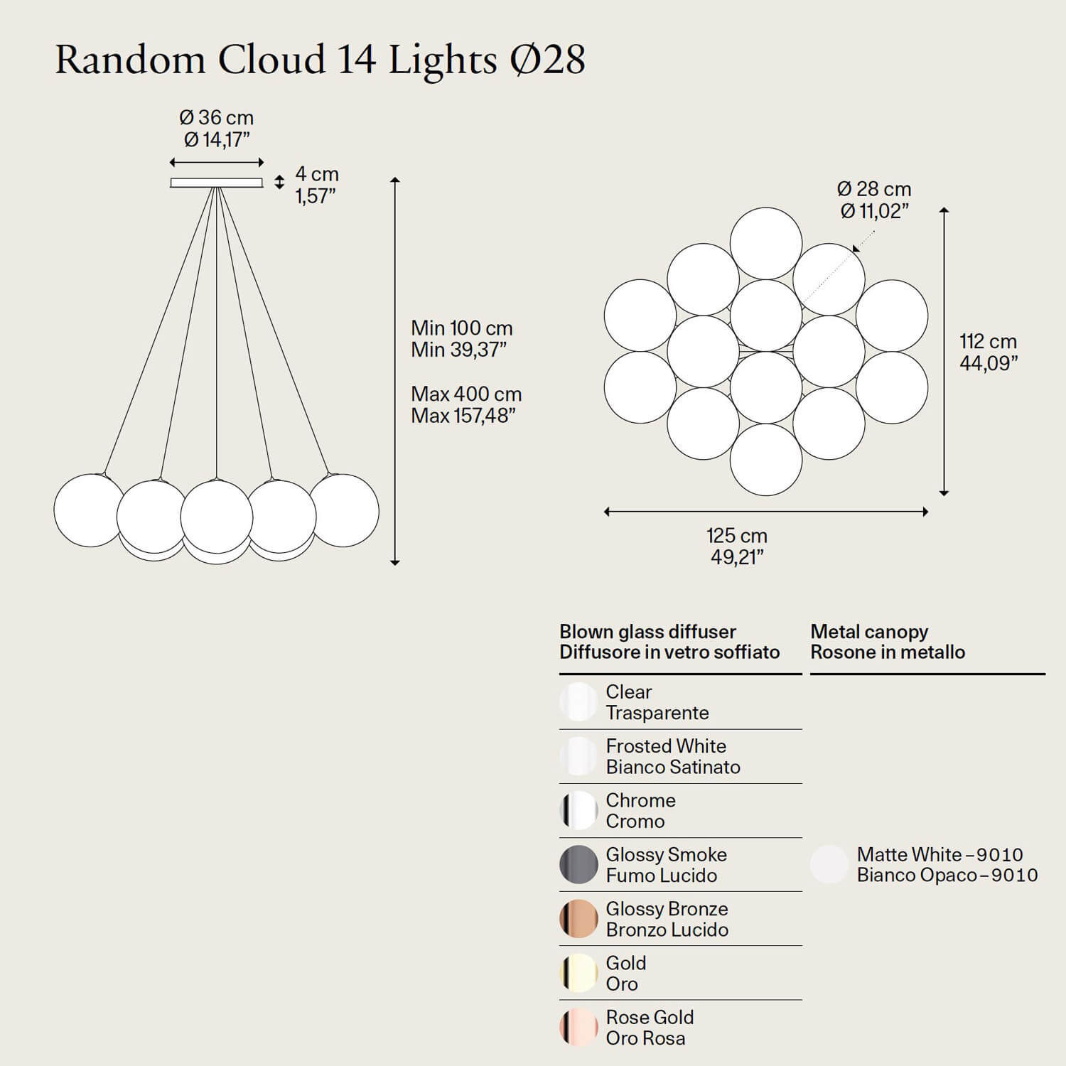 Random Cloud 14 Lights Ø28 von Lodes