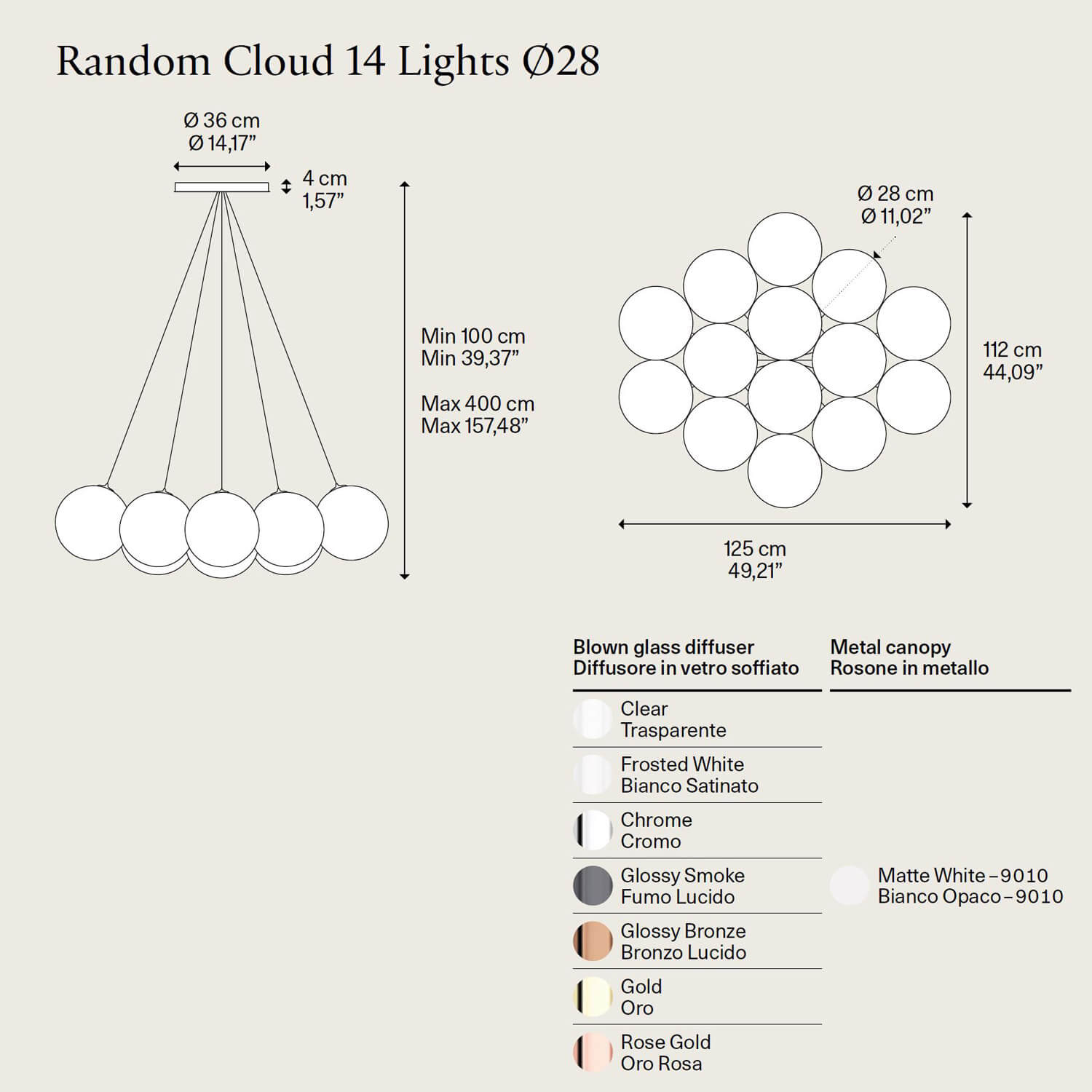 Random Cloud 14 Lights Ø28 di Lodes