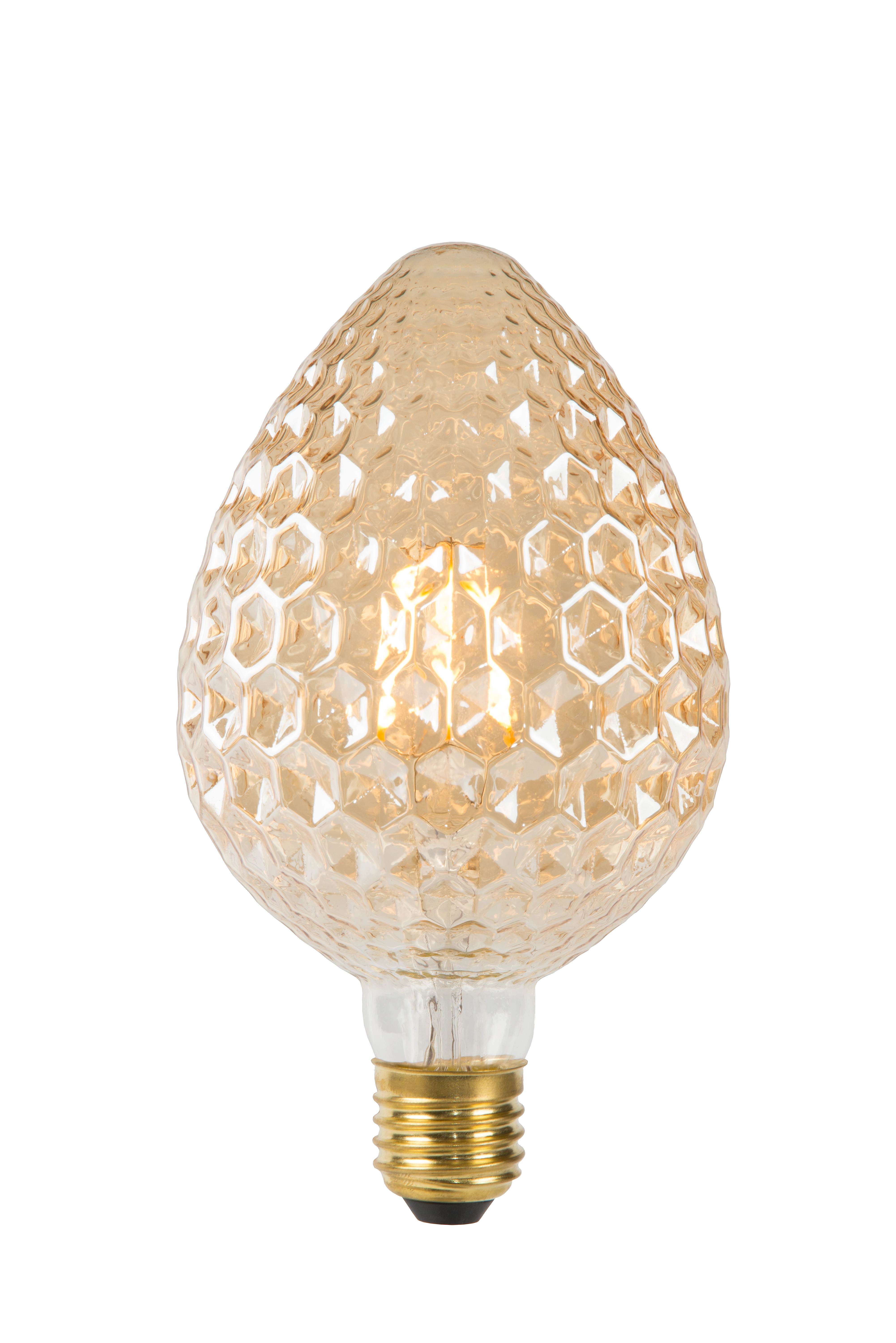 LU 80105/06/62 Lucide PINEAPPLE - Filament bulb - Ø 9,5 cm - LED - E27 - 1x6W 2200K - Amber