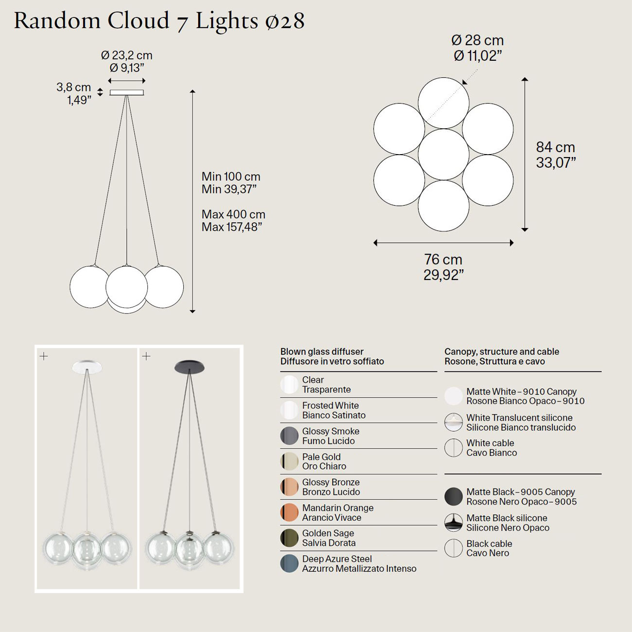 Random Cloud 7 Lights Ø28 von Lodes