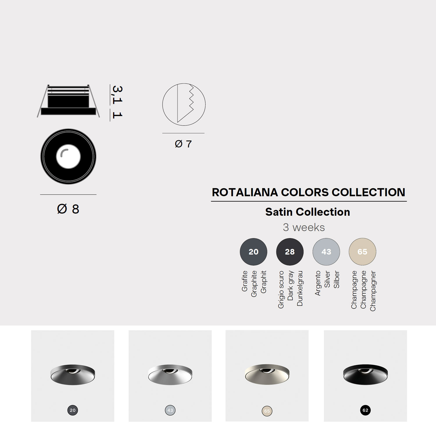 EYE R2 recessed light by Rotaliana
