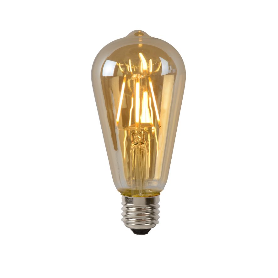 LU 49068/05/62 Lucide ST64 - Filament bulb - Ø 6,4 cm - LED Dim. - E27 - 1x5W 2700K - Amber