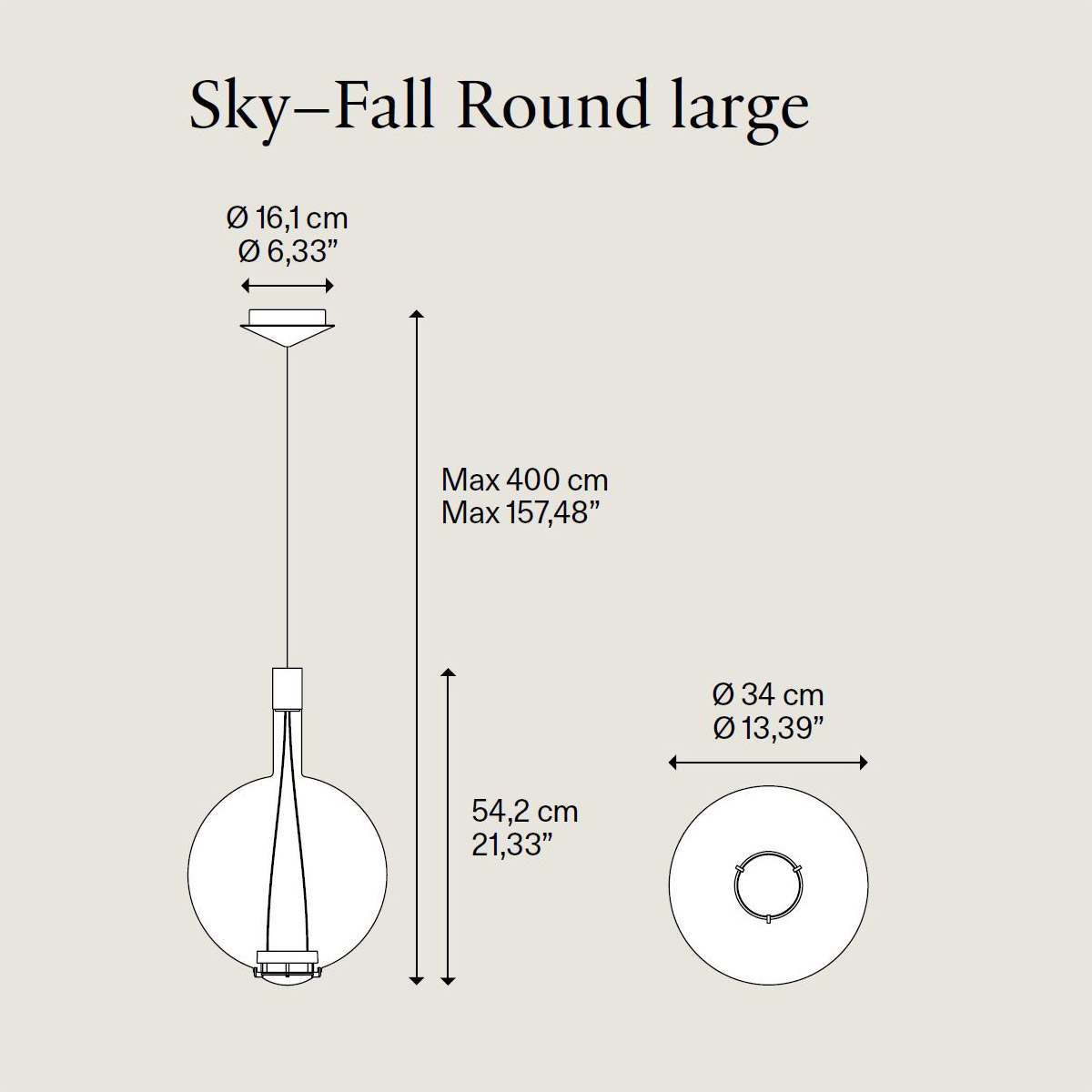 Sky-Fall Round Large Pendellampe von Lodes