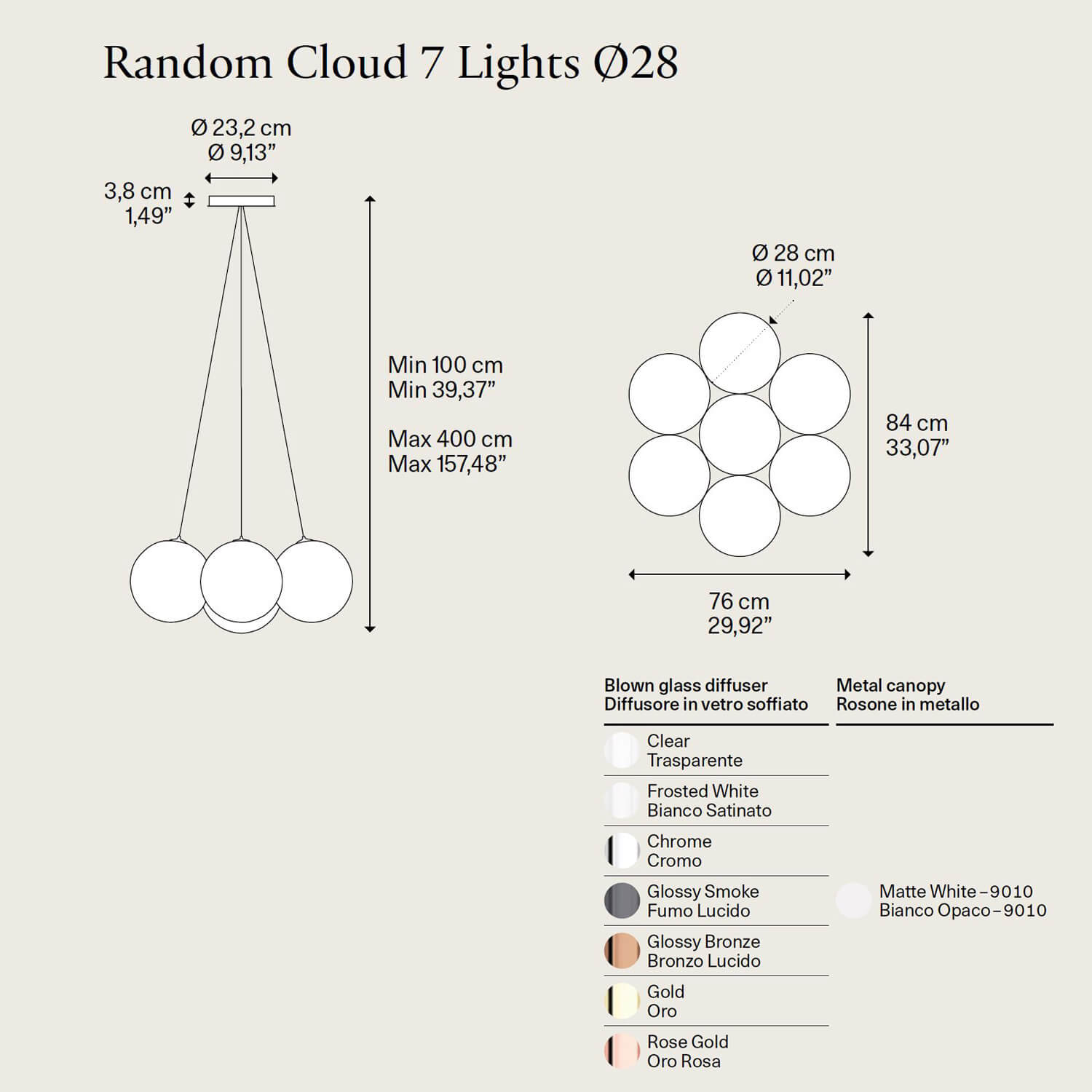 Random Cloud 7 Lights Ø28 by Lodes