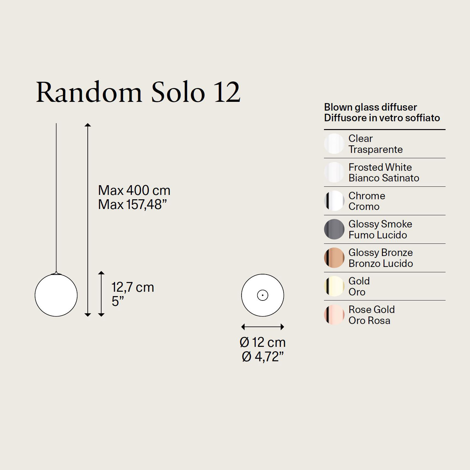 Random Solo 12 Glas Leuchte von Lodes