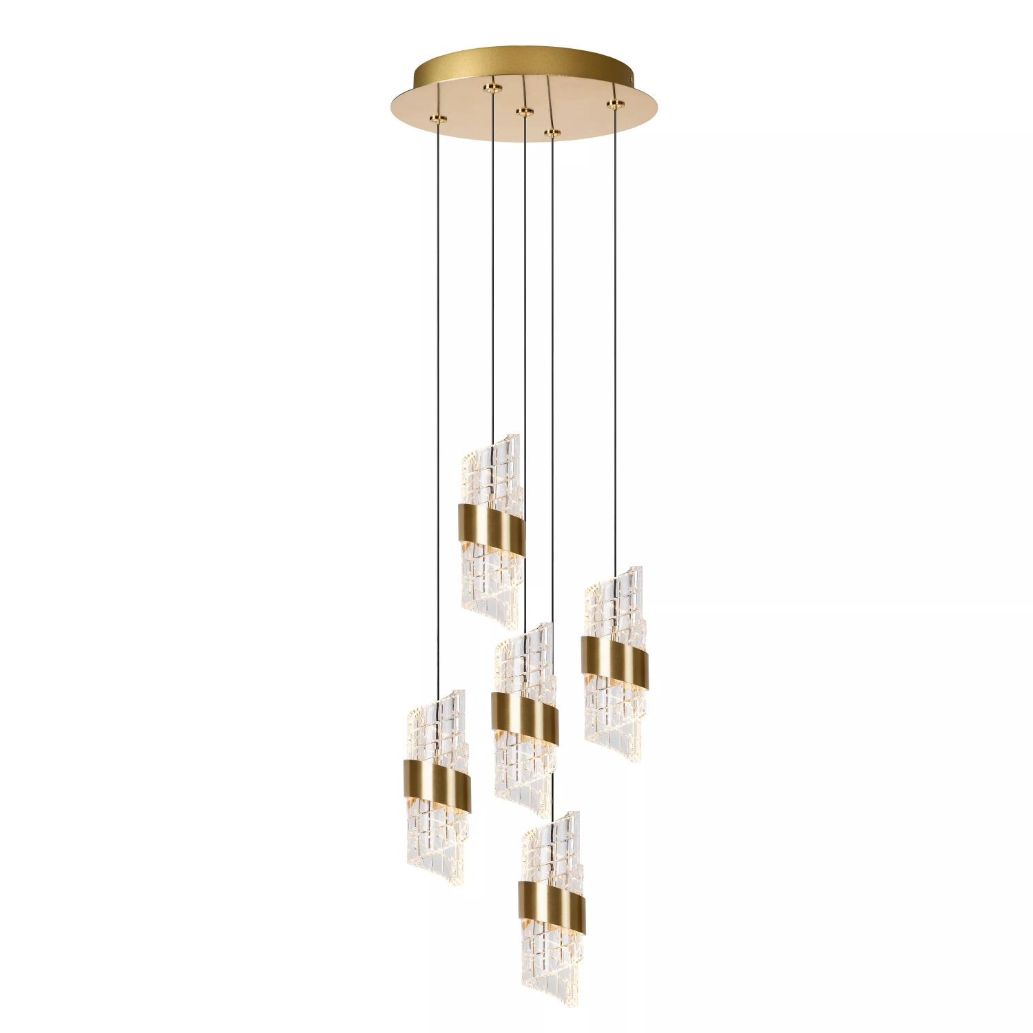 LU 13496/36/02 Lucide KLIGANDE - Pendant light - Ø 30 cm - LED Dim. - 5x8W 2700K - Matt Gold / Brass