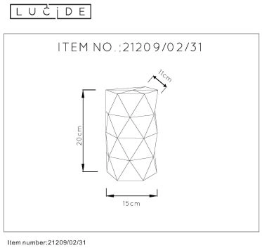 LU 21209/02/31 Lucide OTONA - Wall light - 2xE14 - White