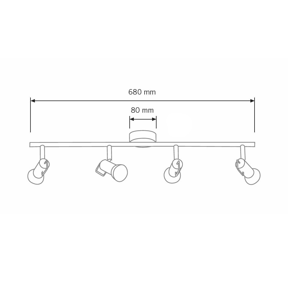 PL 1040-4N Flash Decken-/Wandstrahler, Nickel