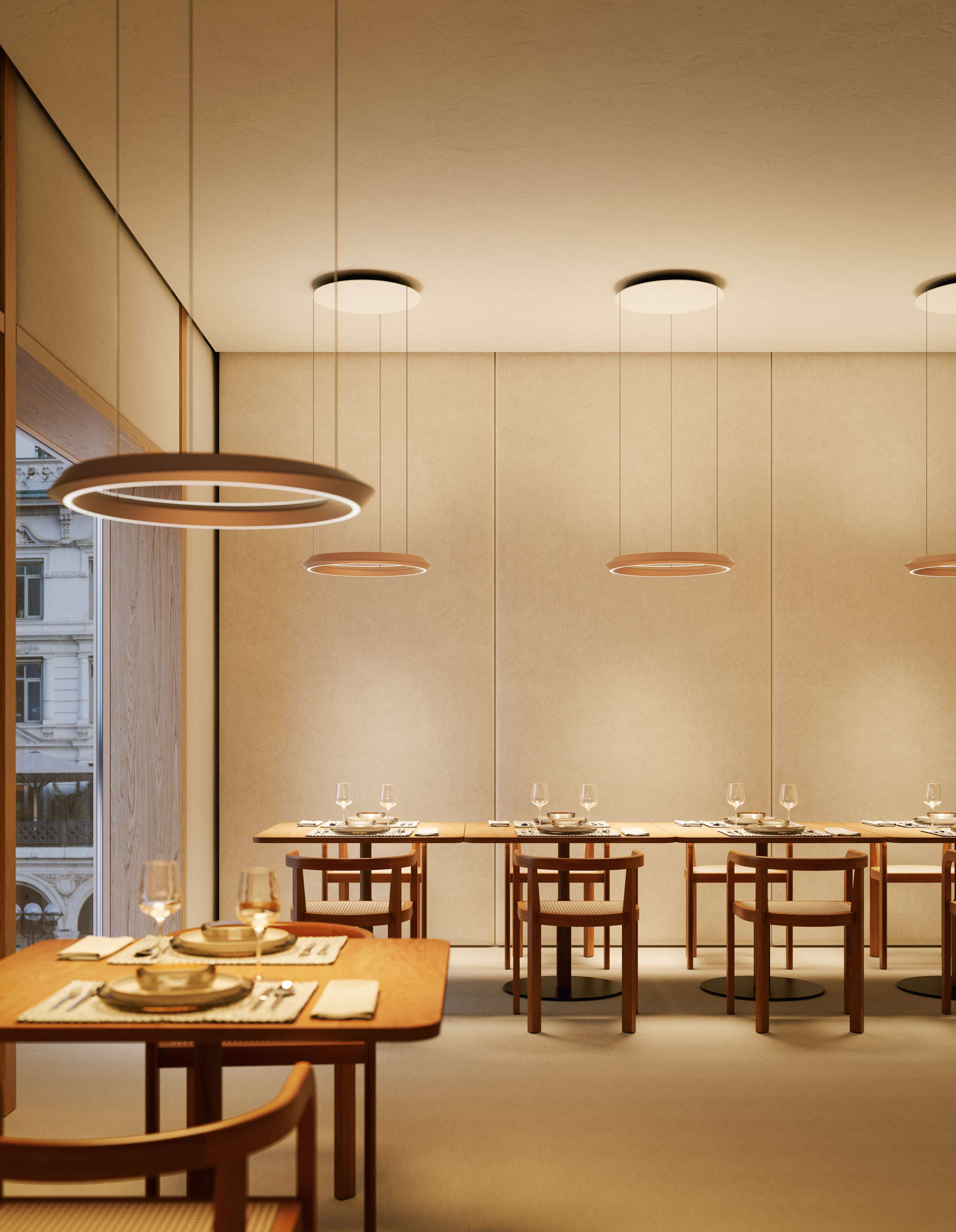 Tidal fixed suspension lamp by Lodes