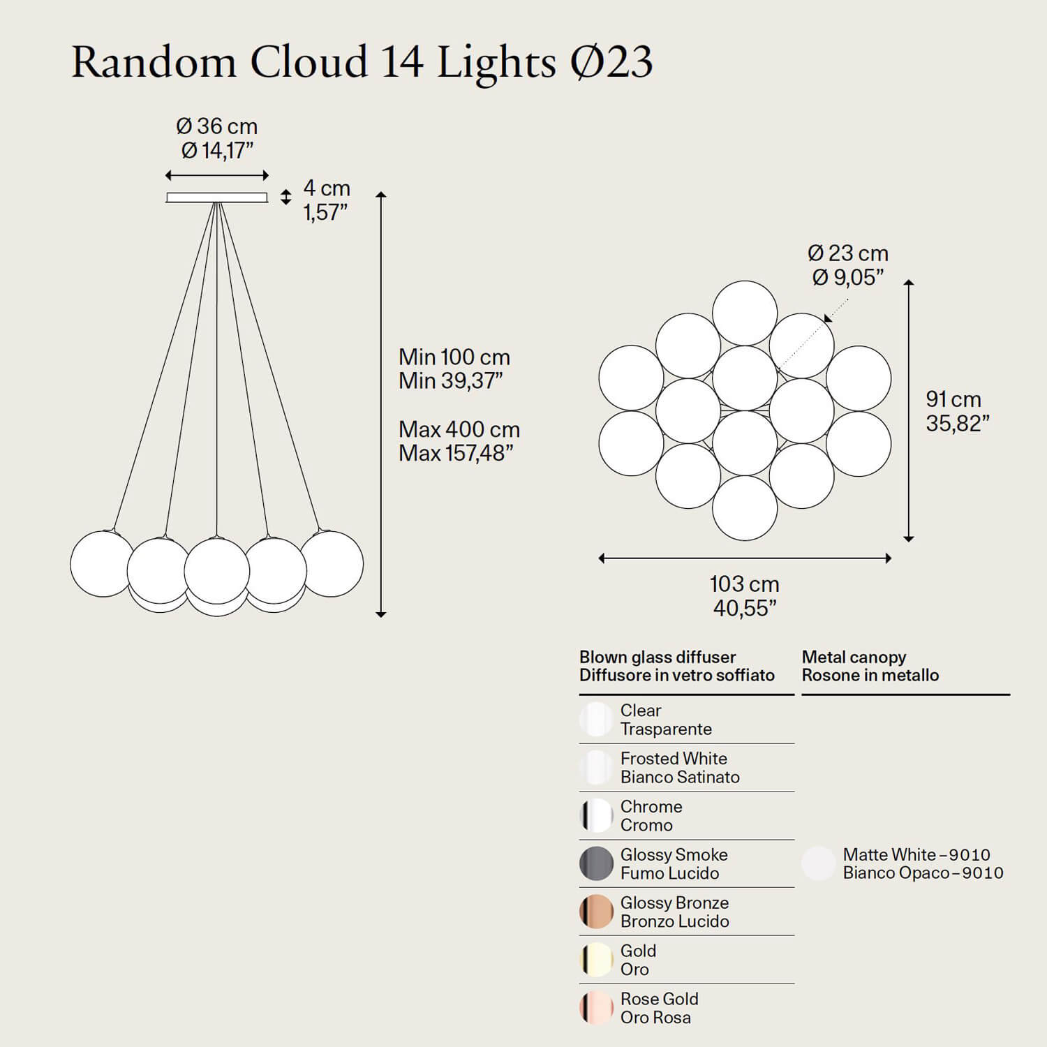 Random Cloud 14 Lights Ø23 by Lodes