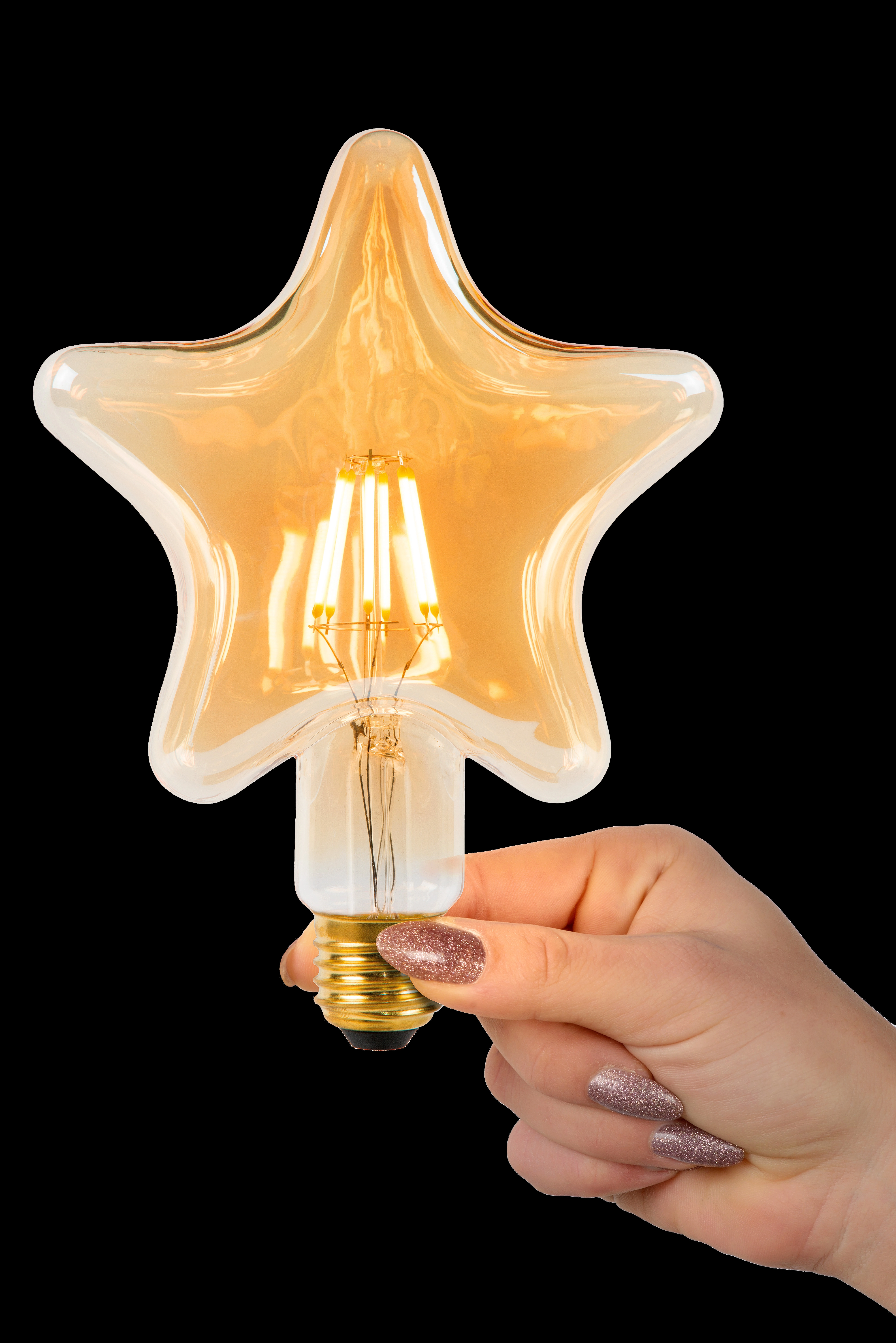 LU 80102/06/62 Lucide STAR - Filament bulb - Ø 6 cm - LED - E27 - 1x7W 2200K - Amber