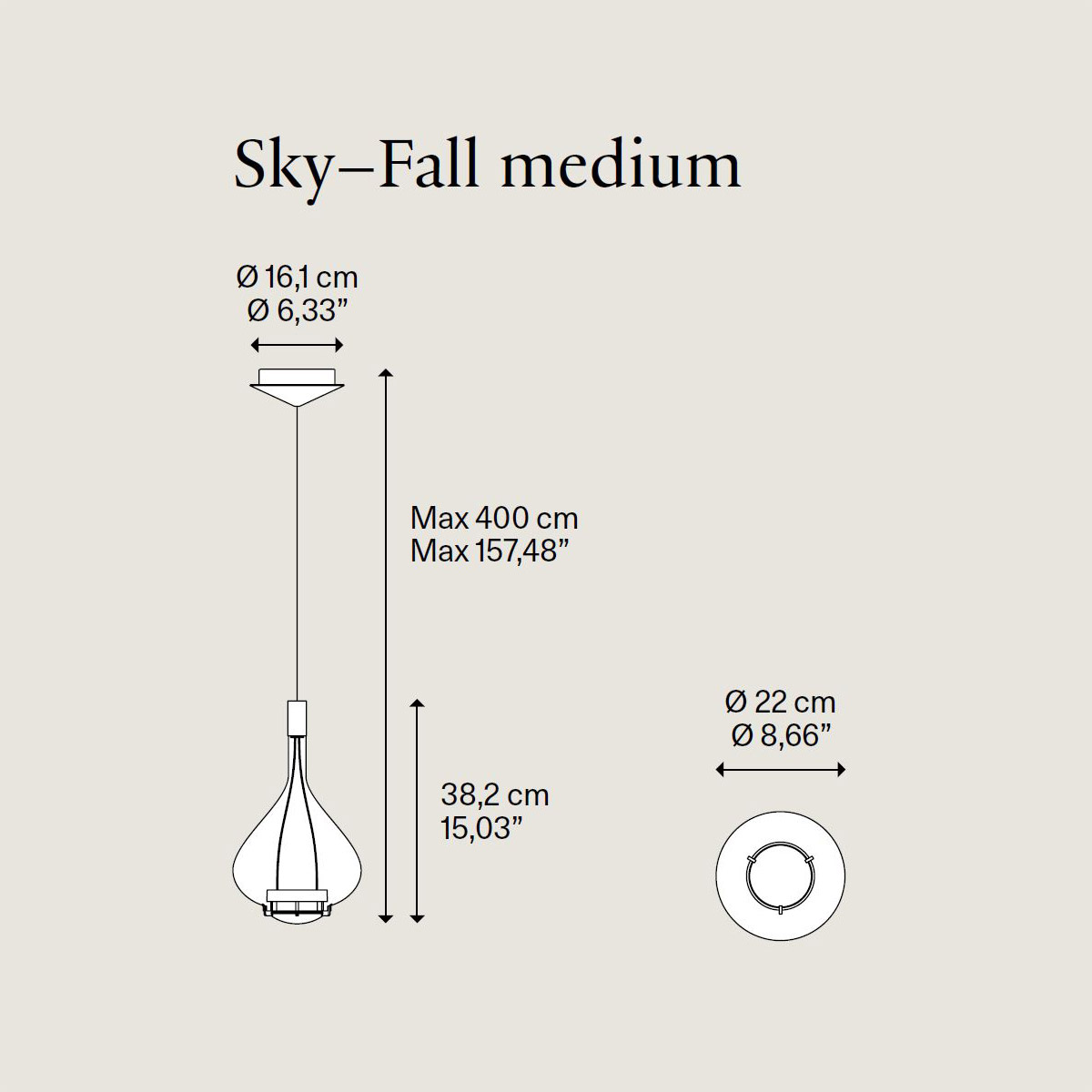 Sky-Fall Medium LED Glasleuchte von Lodes