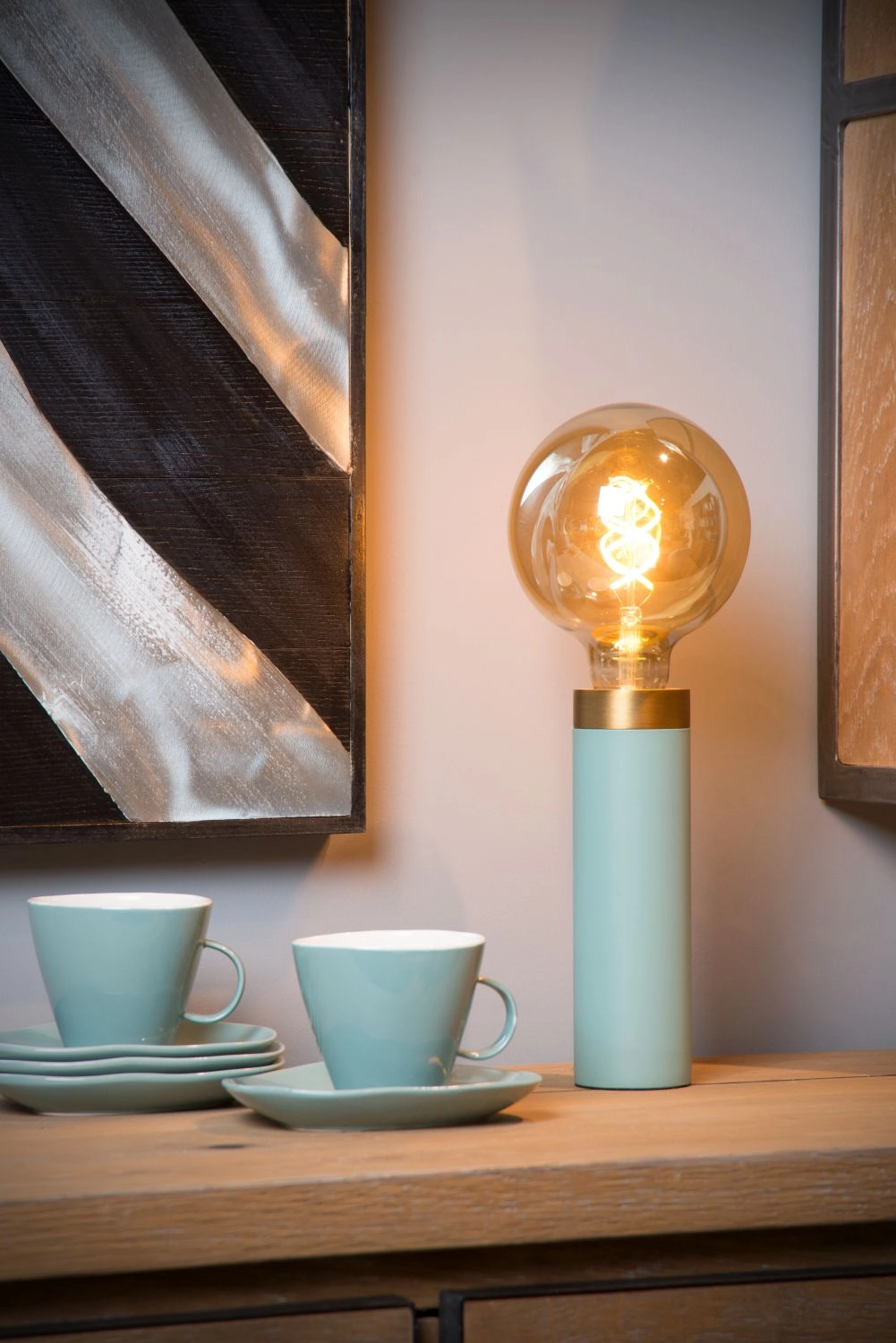 LU 03522/01/37 Lucide SELIN - Table lamp - Ø 6 cm - 1xE27 - Turquoise