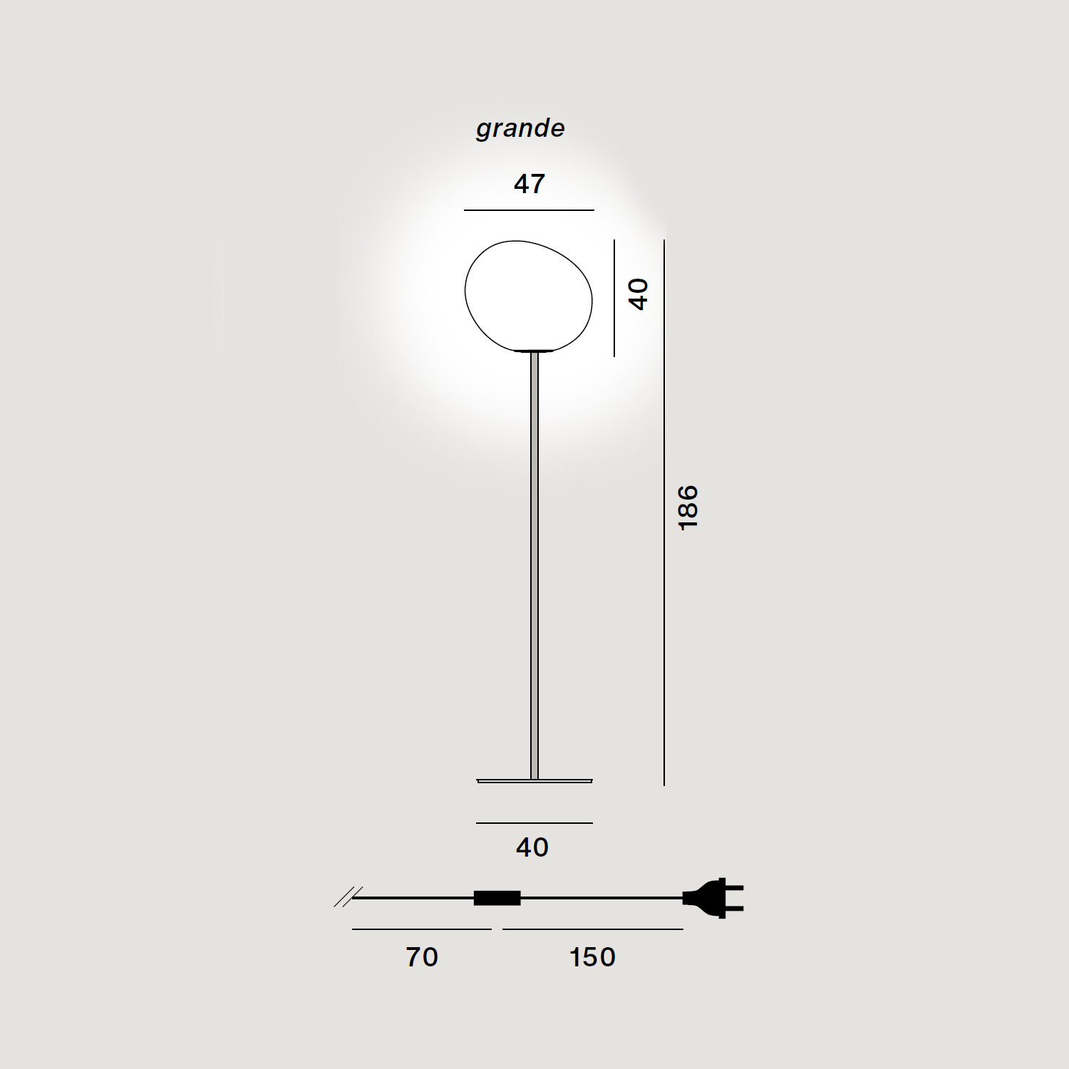 Stehlampe Gregg grande von Foscarini
