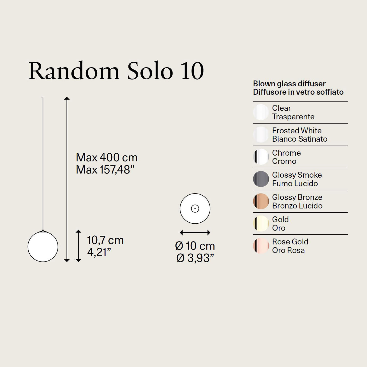 Random Solo 10 lampada in vetro di Lodes